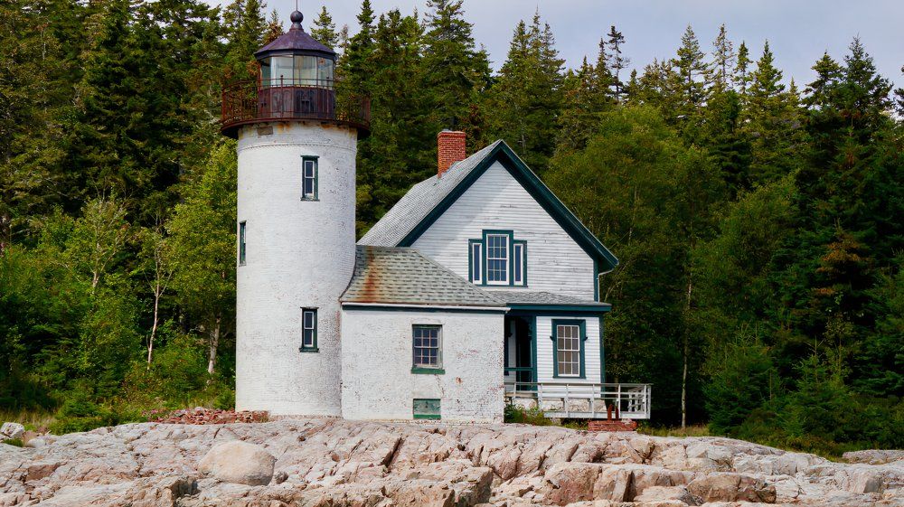 Lighthouse off Milbridge Coast in Maine 