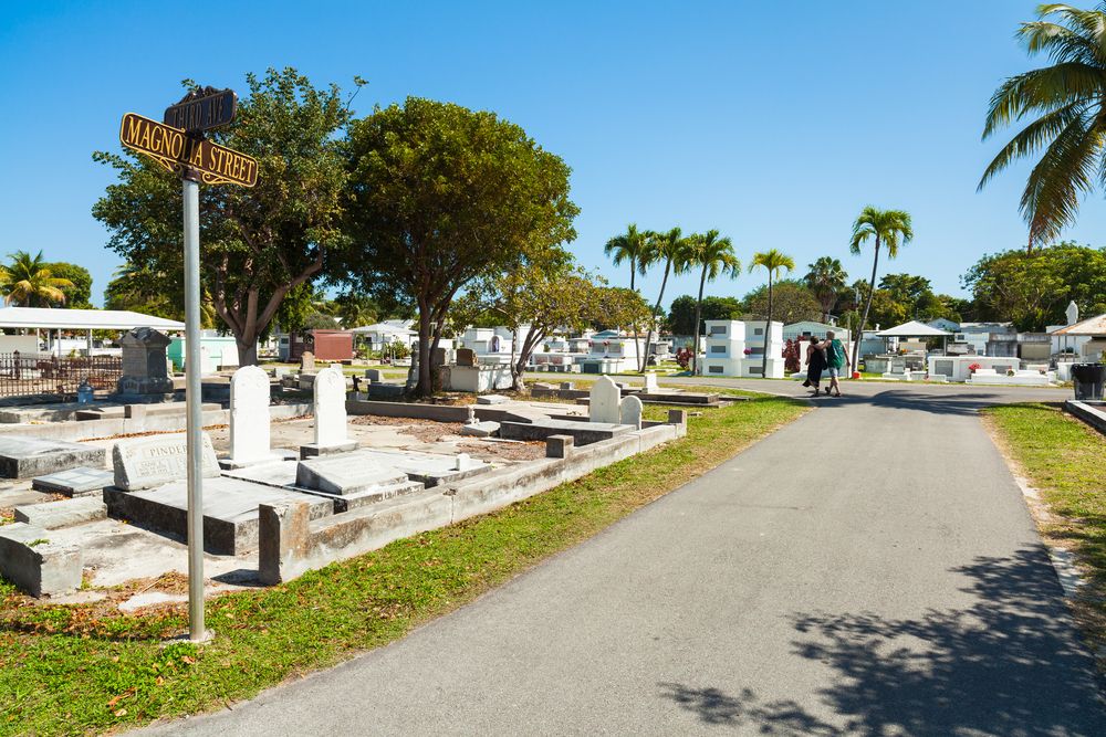 The Key West Cemetery located in the Historic District