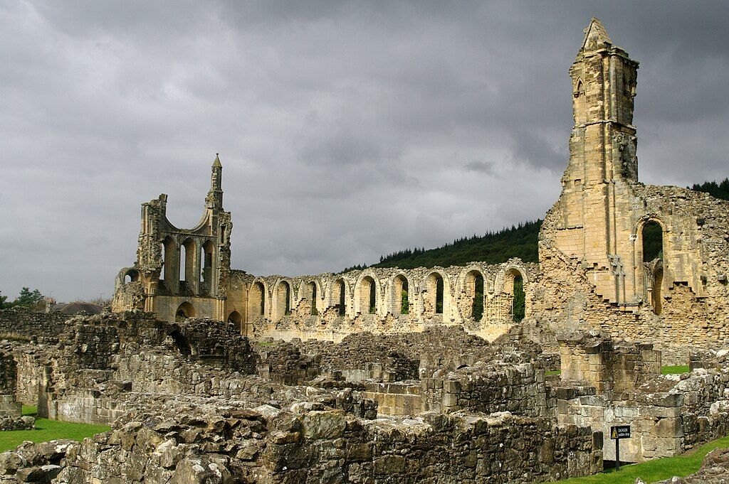 The ruins of Byland Abbey in the North York Moors, England