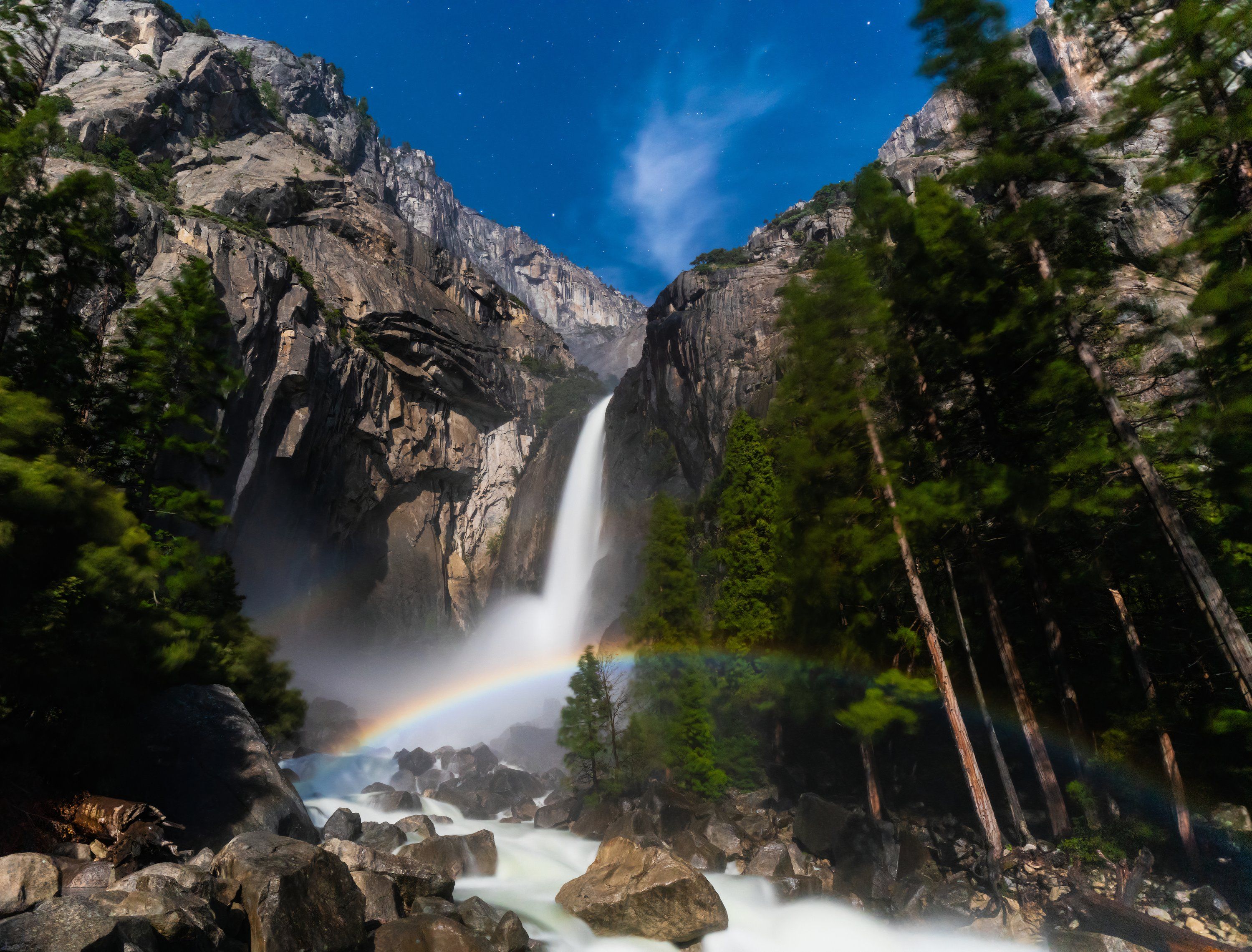 Moonbow over Yosemite Falls