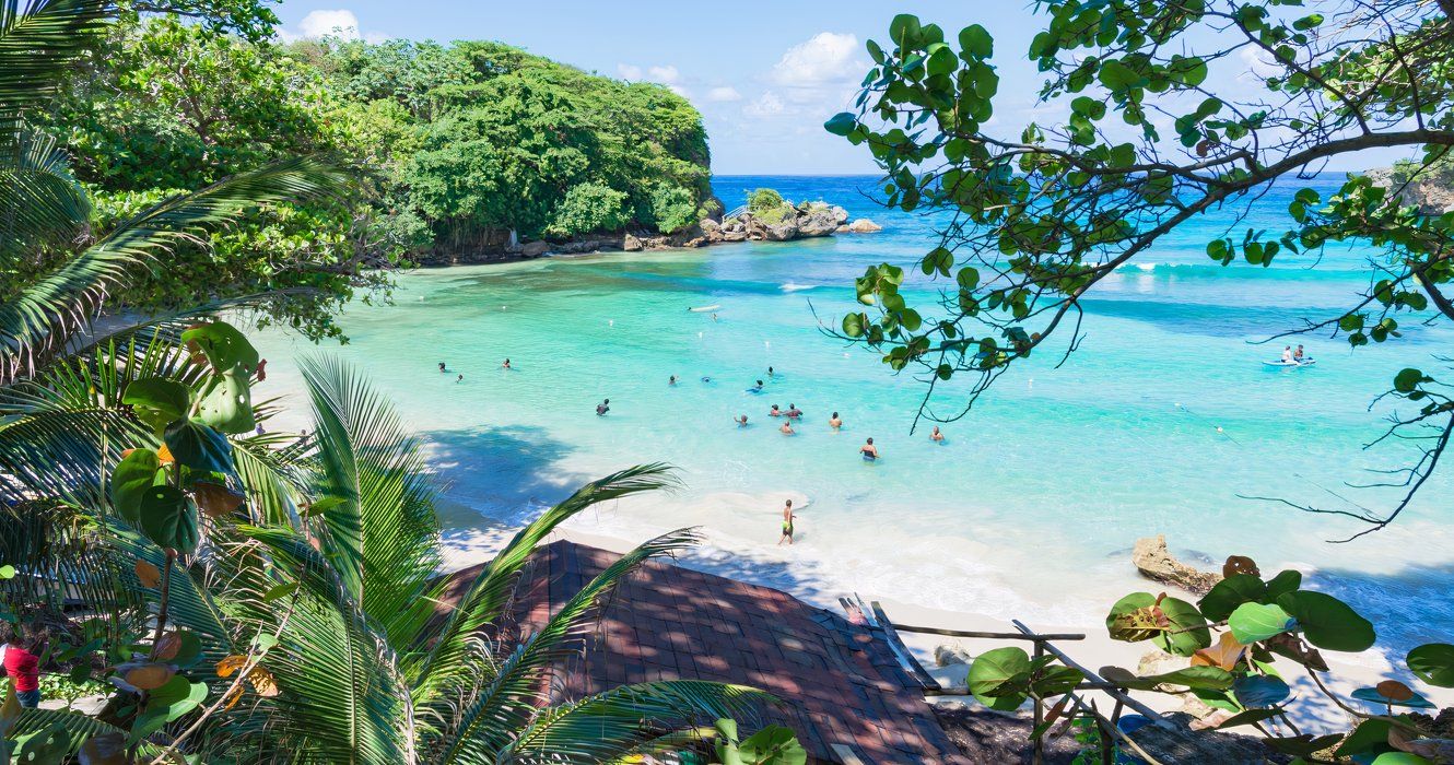 People at Winnifred Beach, Jamaica