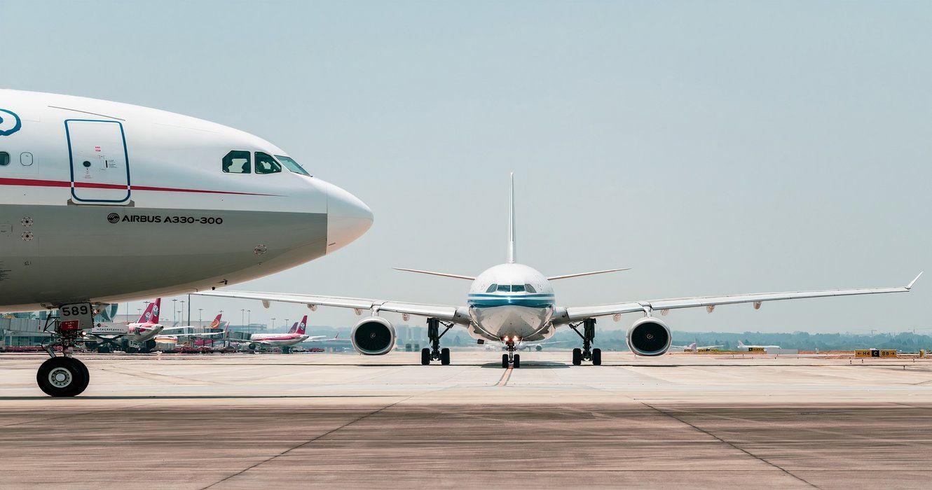 Planes on a runway