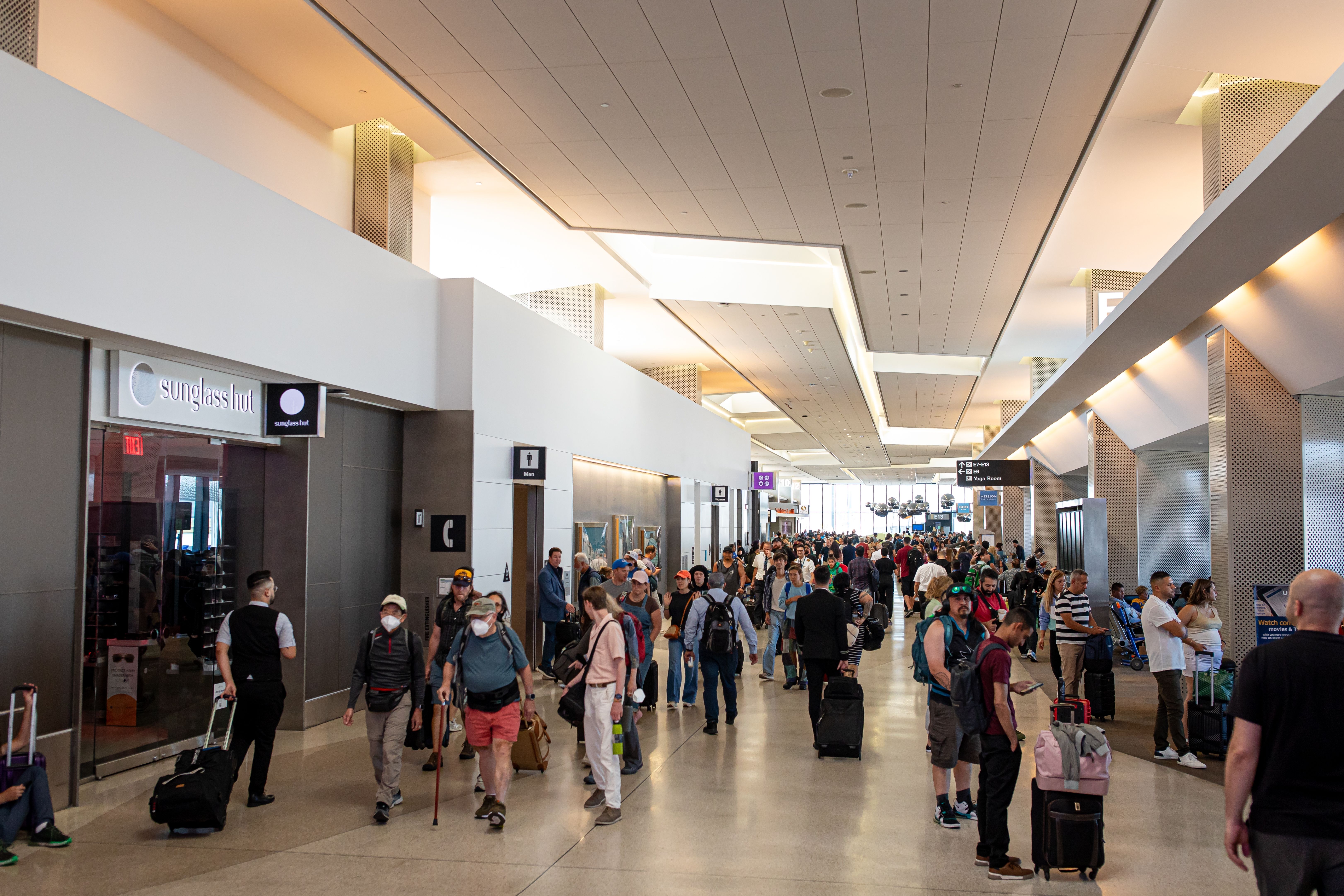 In a terminal at SFO, San Francisco International Airport