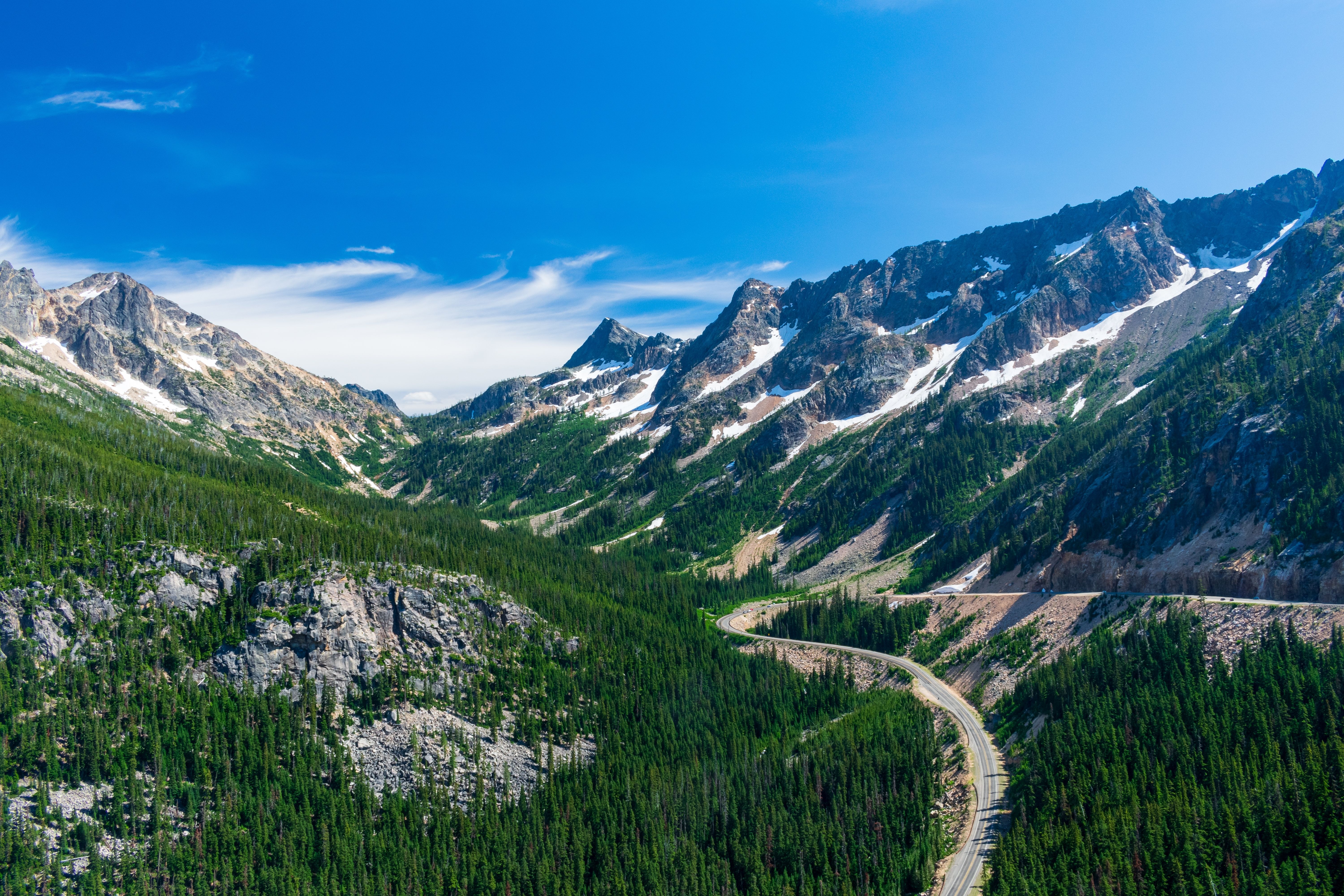 North Cascades National Park views seen from Washington Pass, Highway 20, WA, Washington, USA