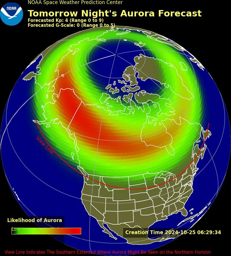 Aurora Borealis - Friday night's forecast - NOAA