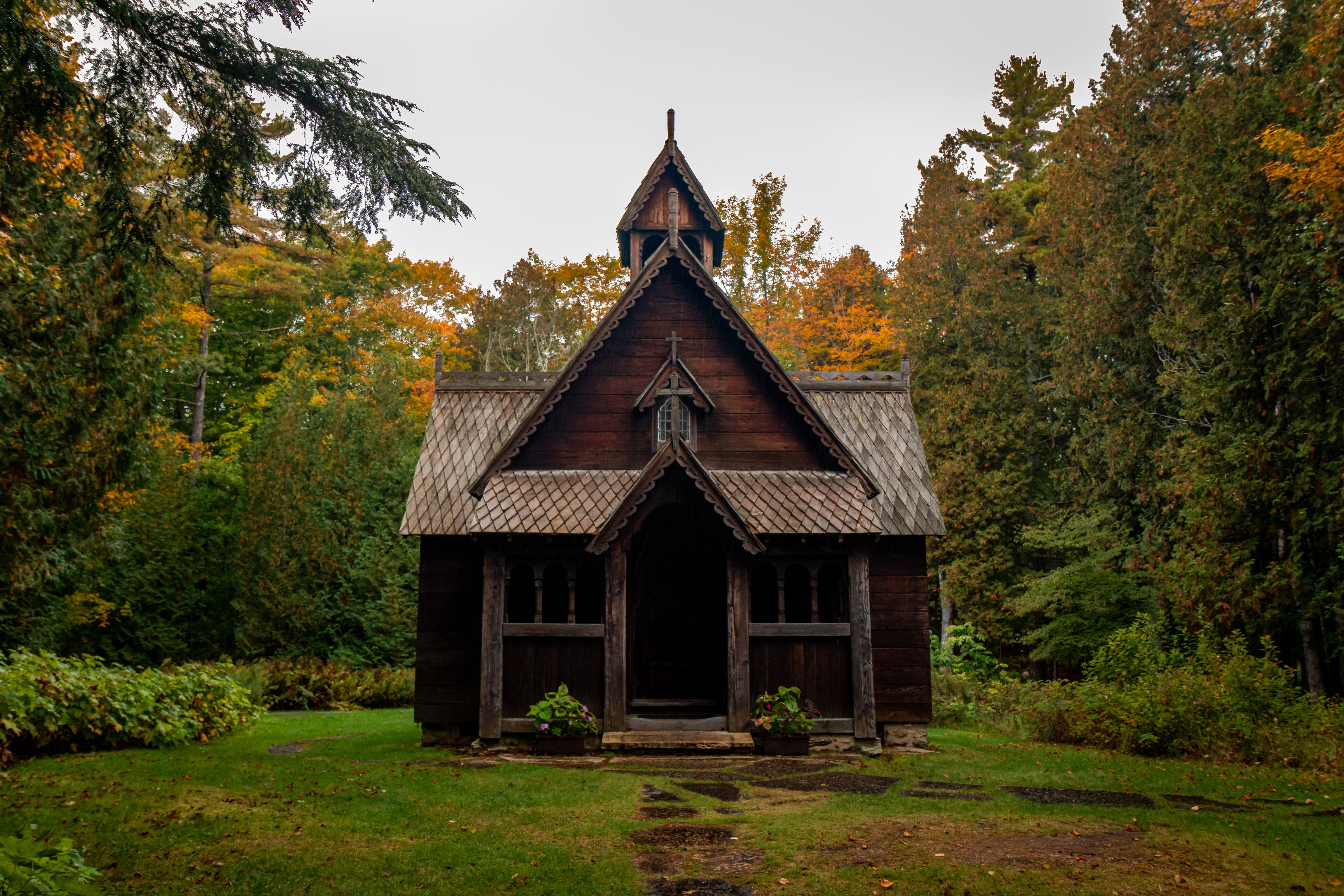 The Washington Island Stavkirke Stave Church on Washington Island, Wisconsin, United States of America