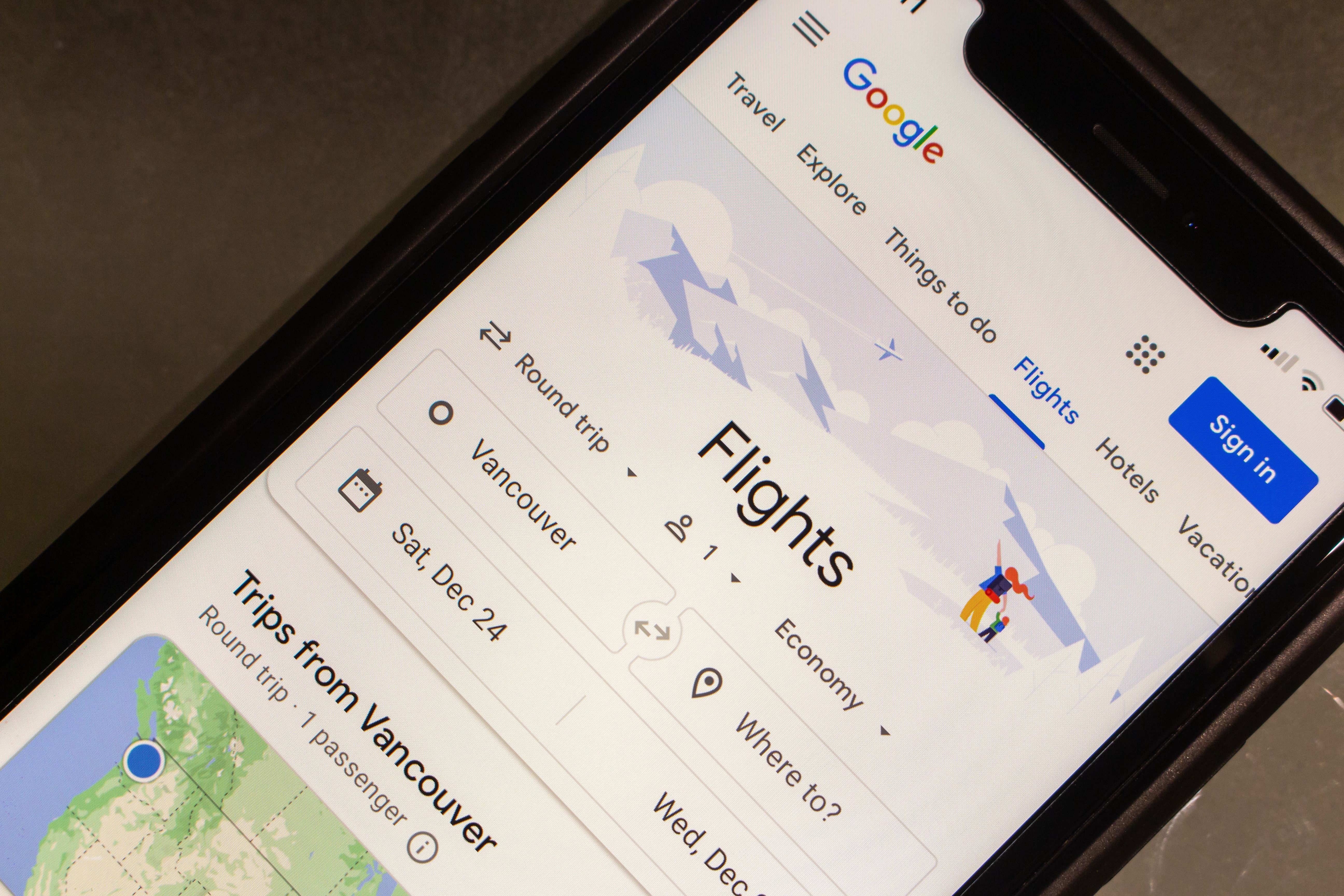 Google flights online booking platform