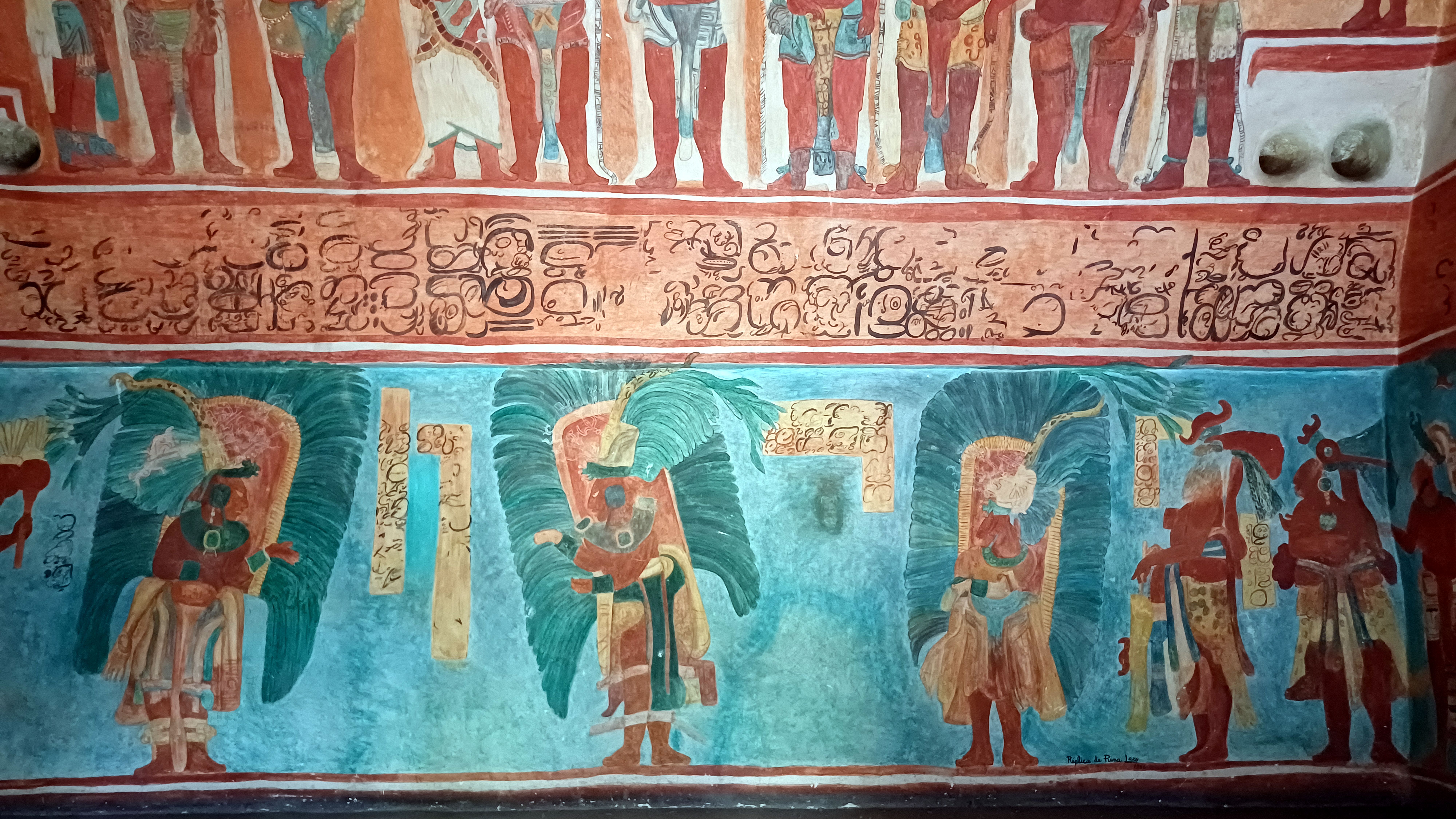Replica of murals from Bonampak of the Ancient Maya