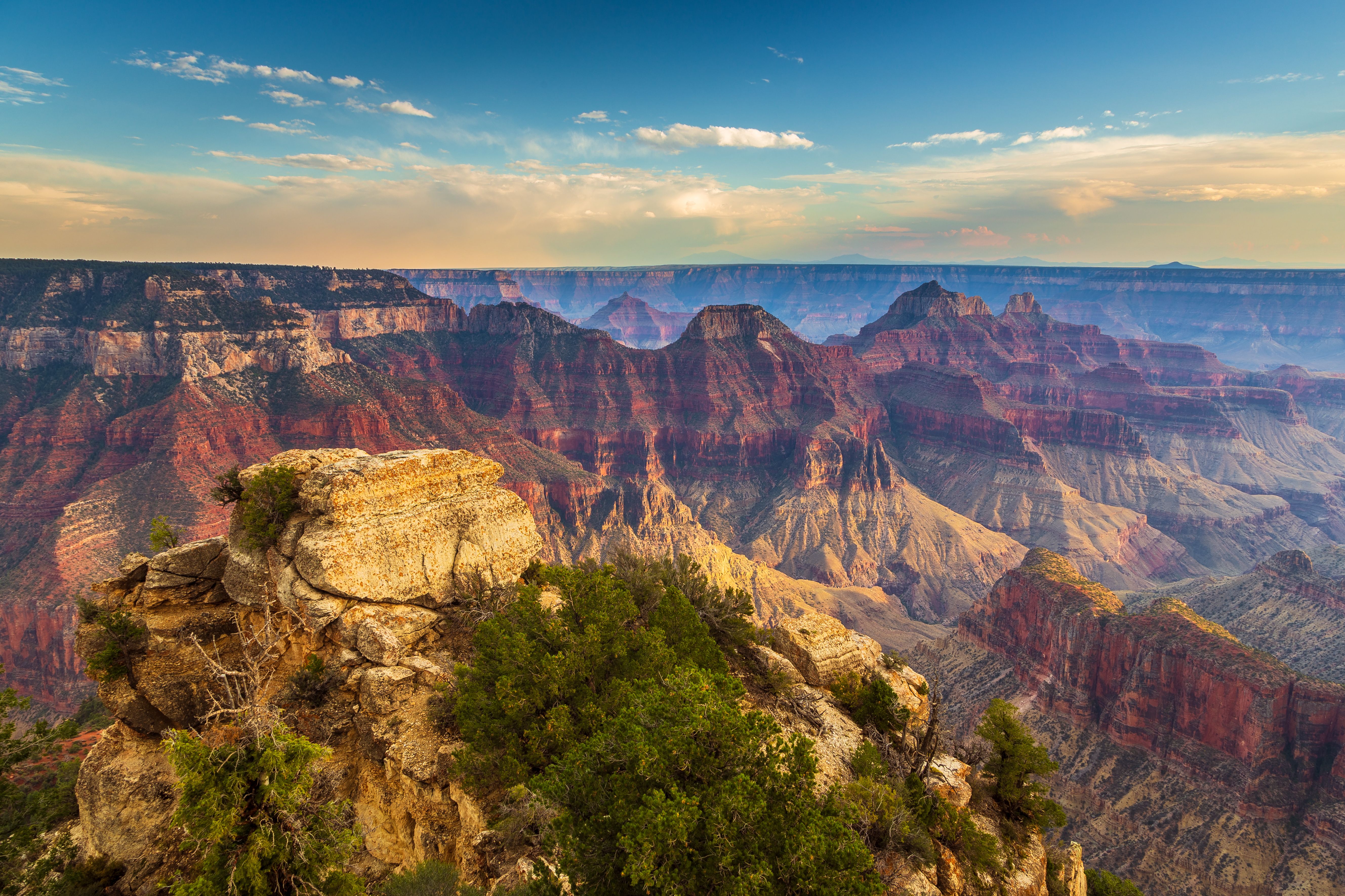 Grand Canyon National Park North Rim in Sunset, Arizona, AZ, USA