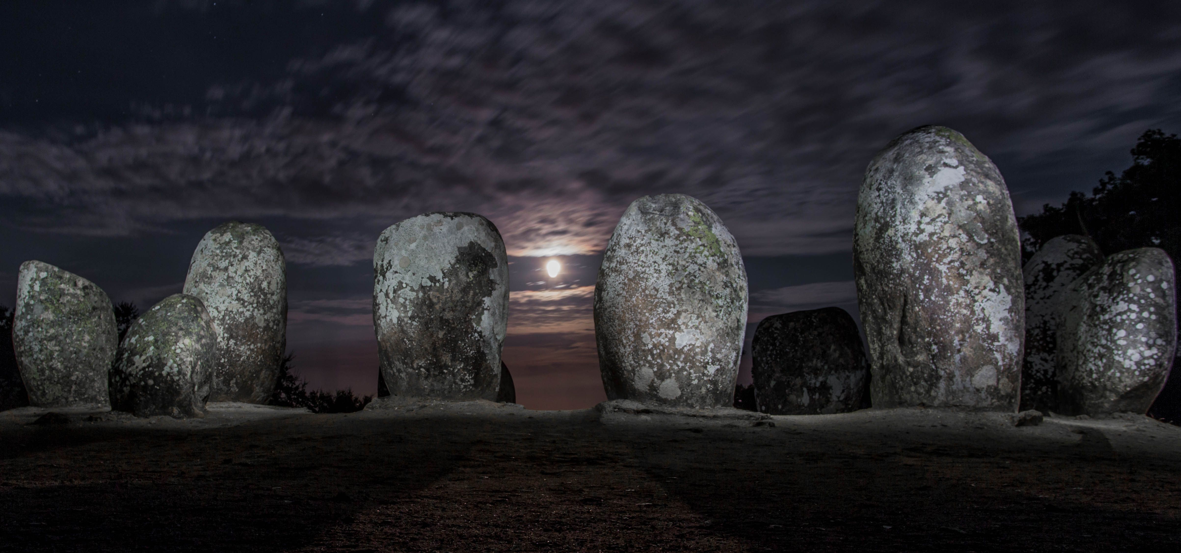 Megalithic stone circles 'Almendres Cromlech' Portugal