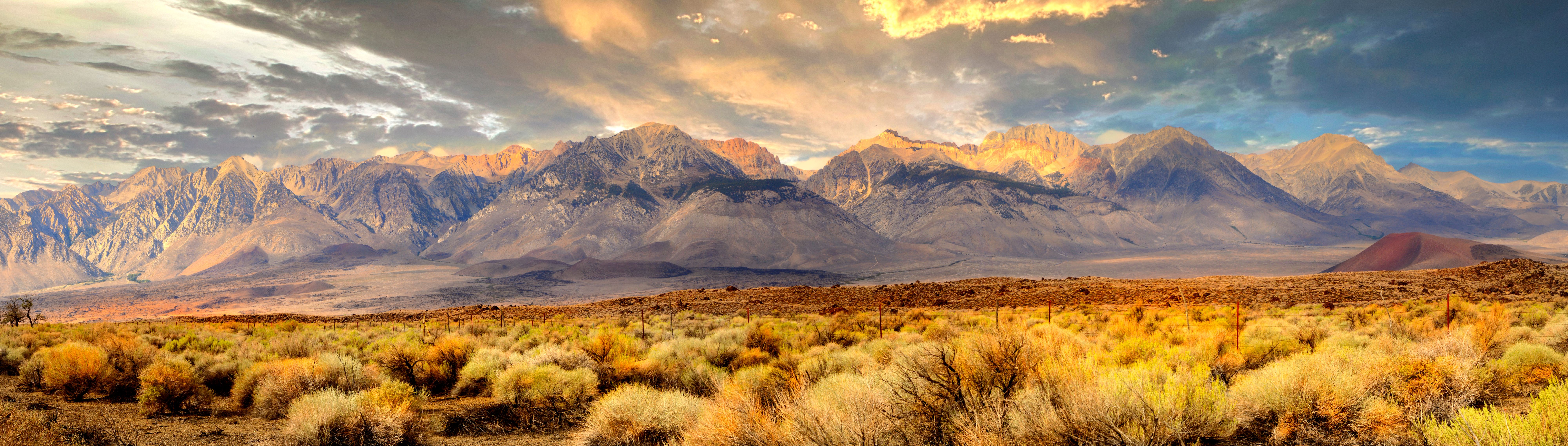 Panorama of the southern tip of the Sierra Nevada Mountains located in Central California