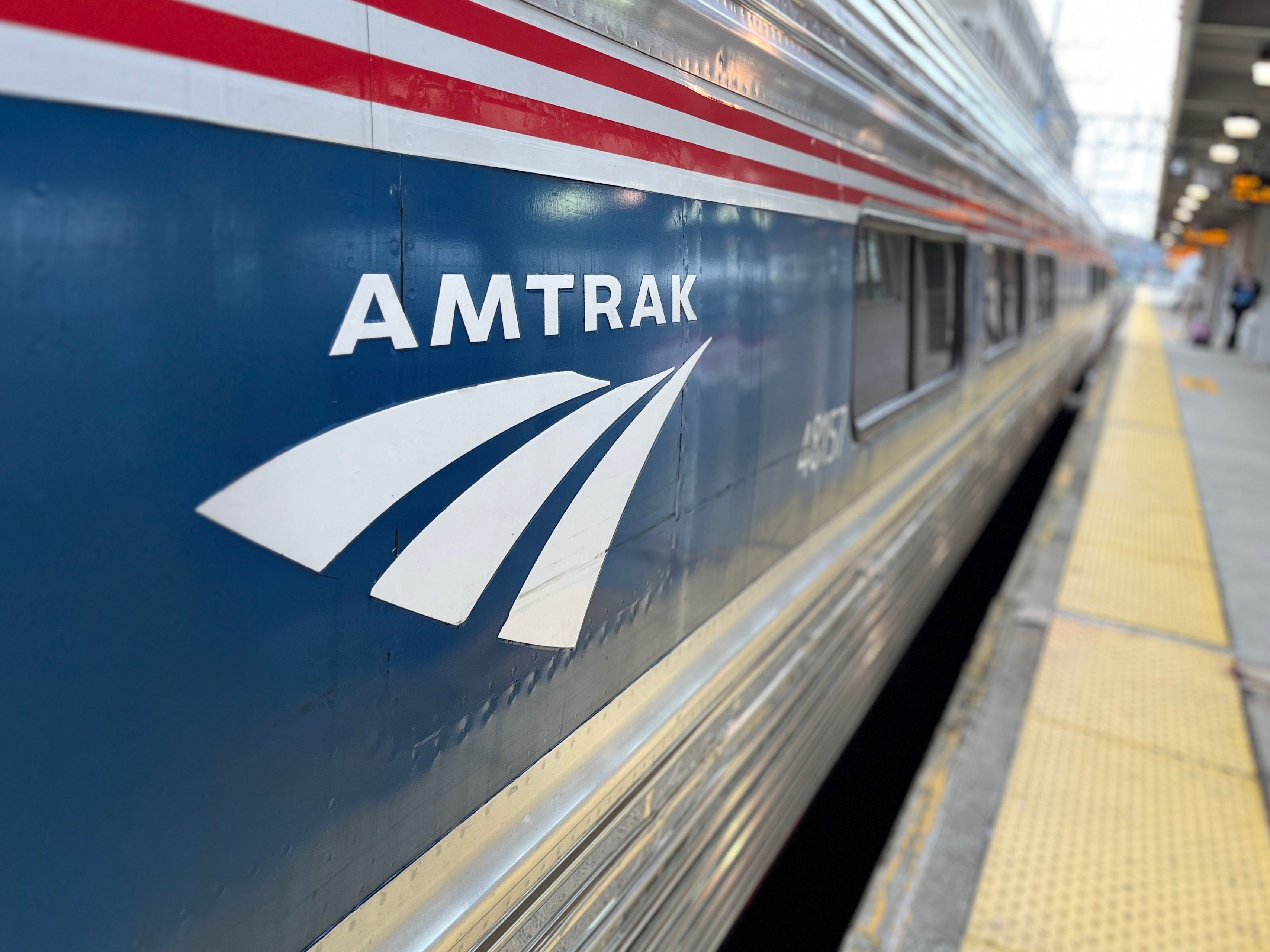 Amtrak train at the station