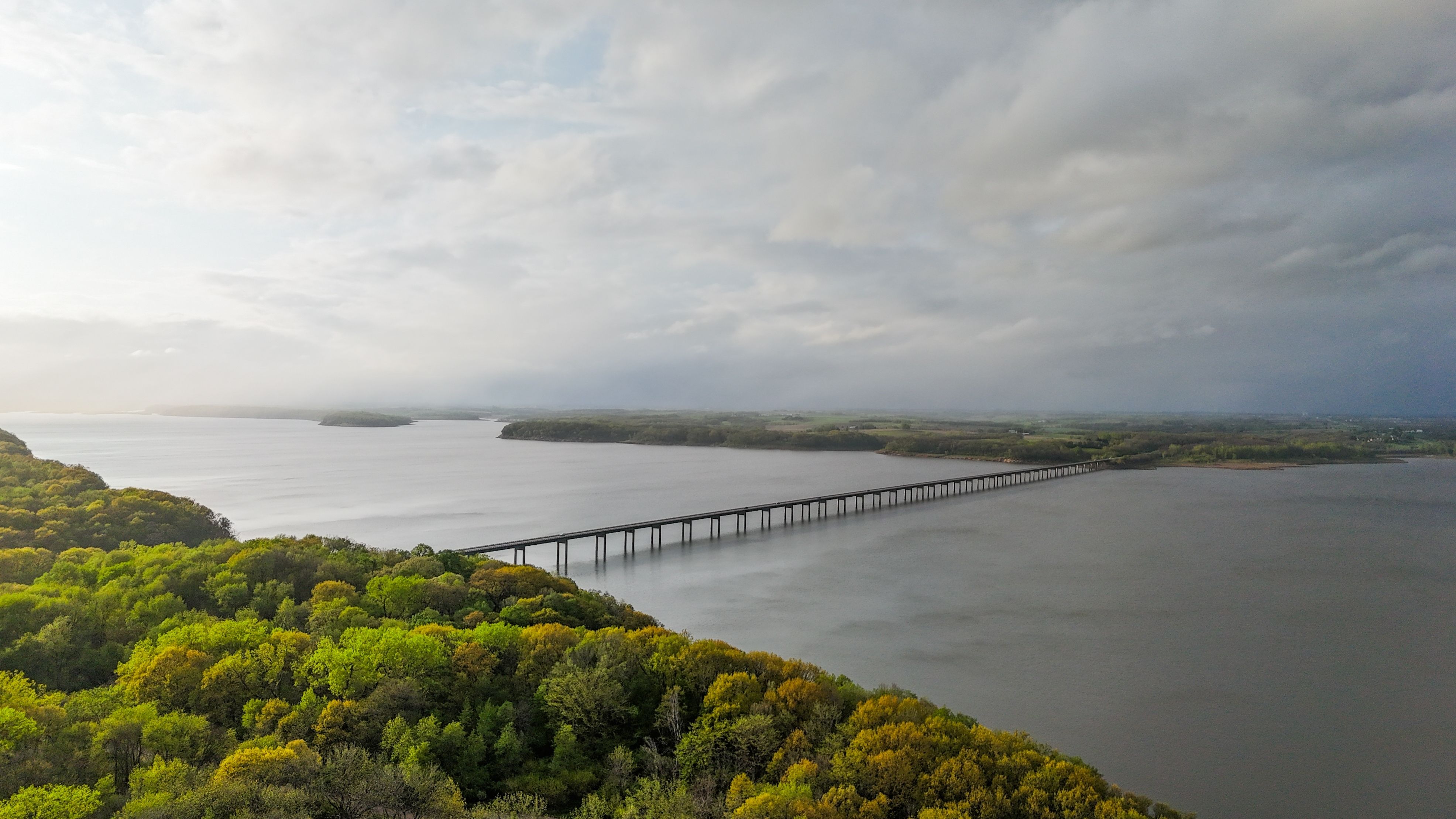 Mile Long Bridge at Lake Red Rock, Iowa
