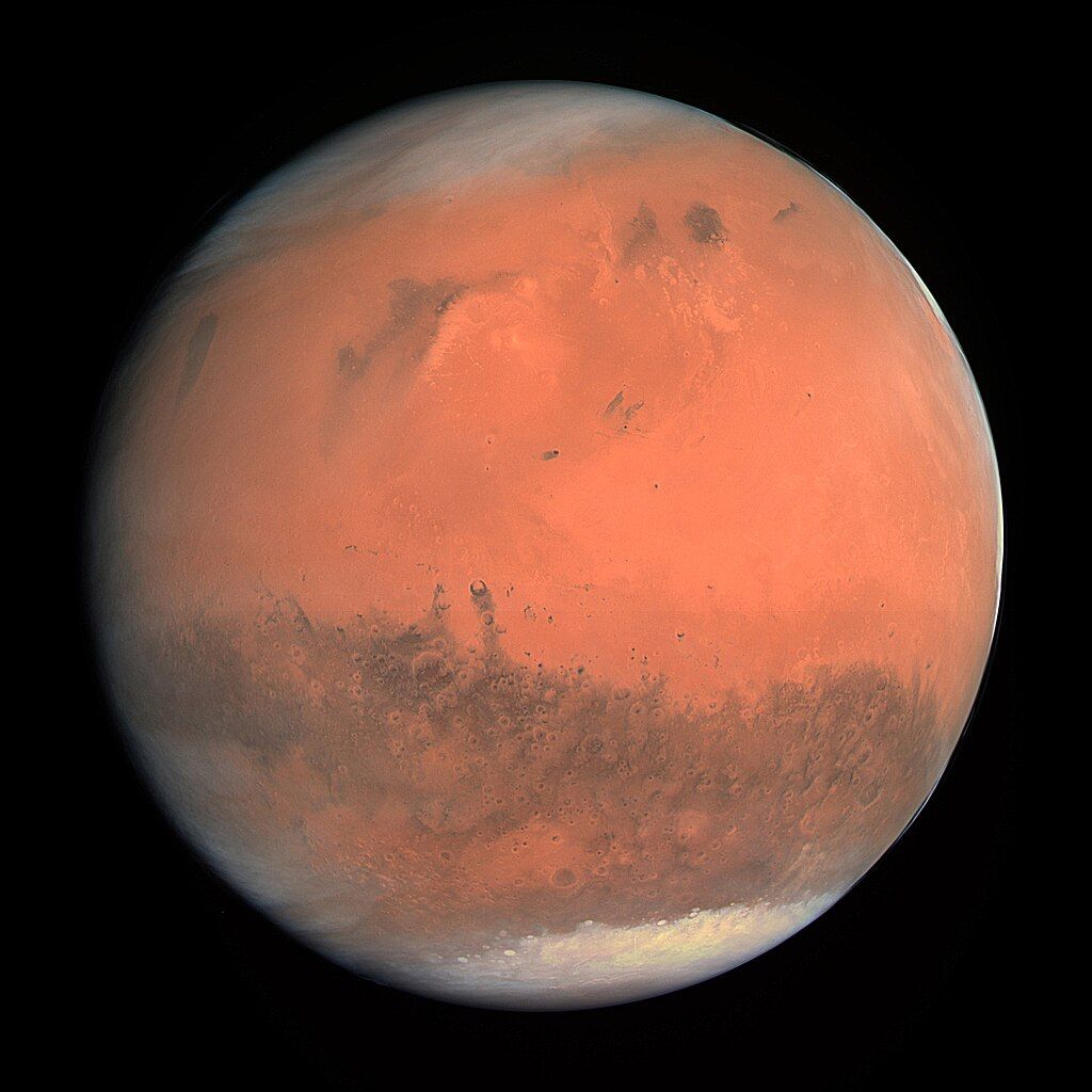 True color image of Mars taken by the OSIRIS instrument on the ESA Rosetta spacecraft
