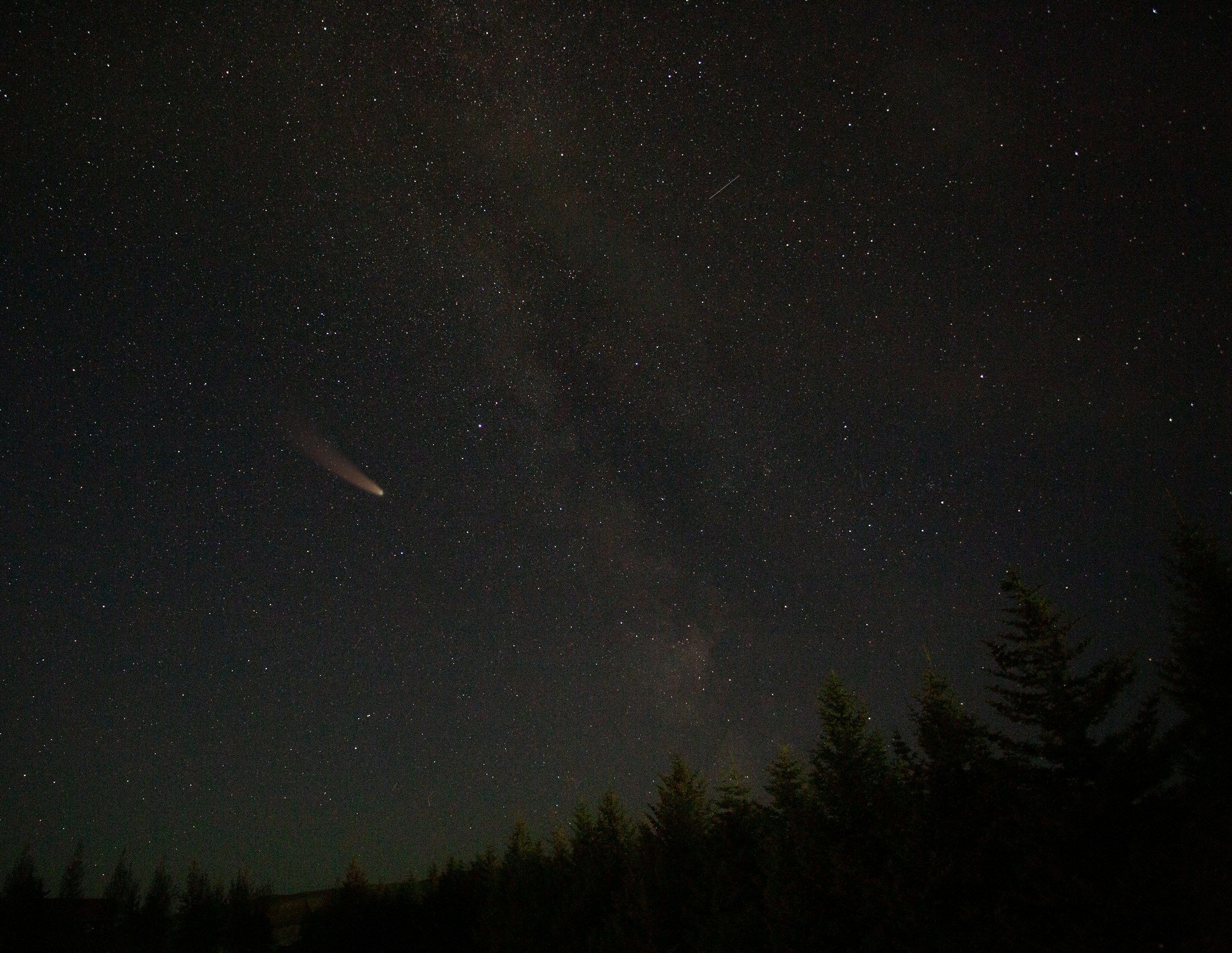 A meteor in the night sky over Iceland