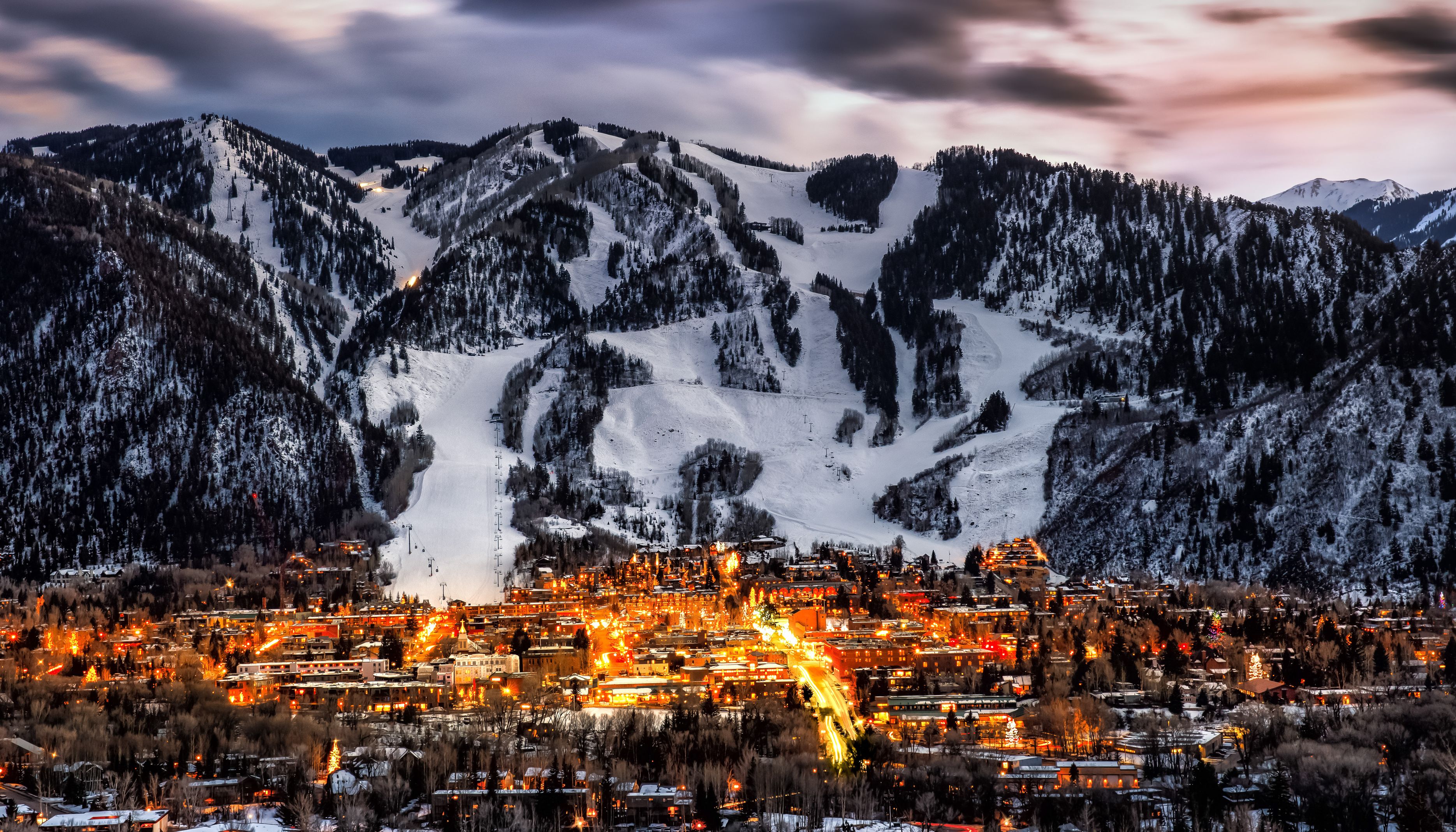 Aspen skyline from up high during winter