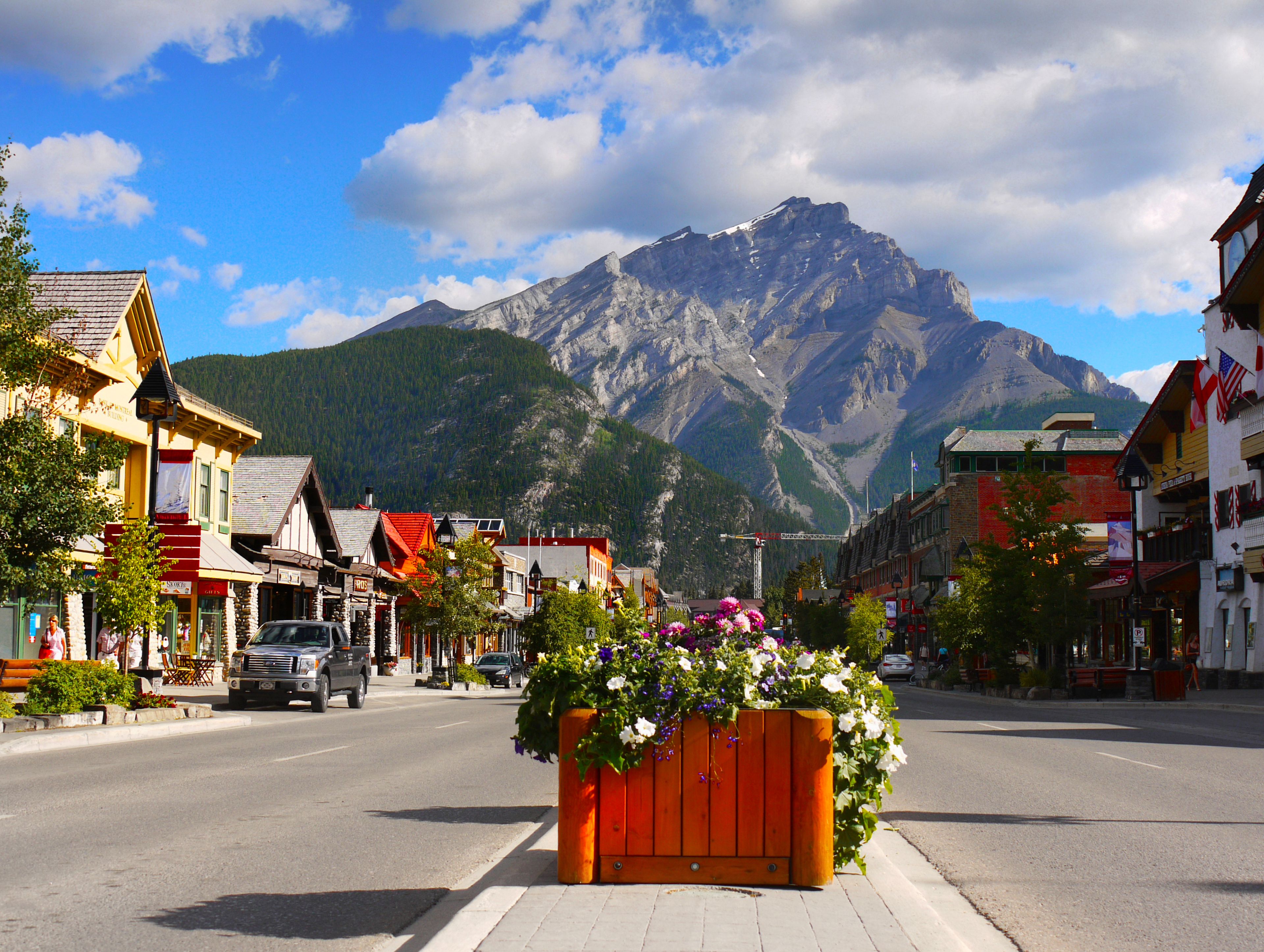 The town of Banff in Alberta, Canada