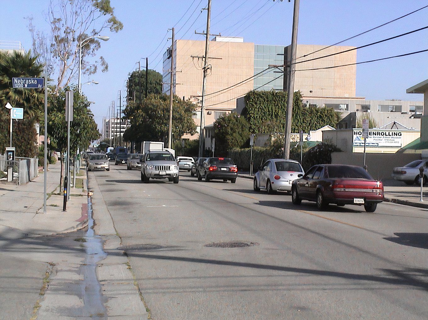 Traffic on Sawtelle Blvd., in Los Angeles, CA