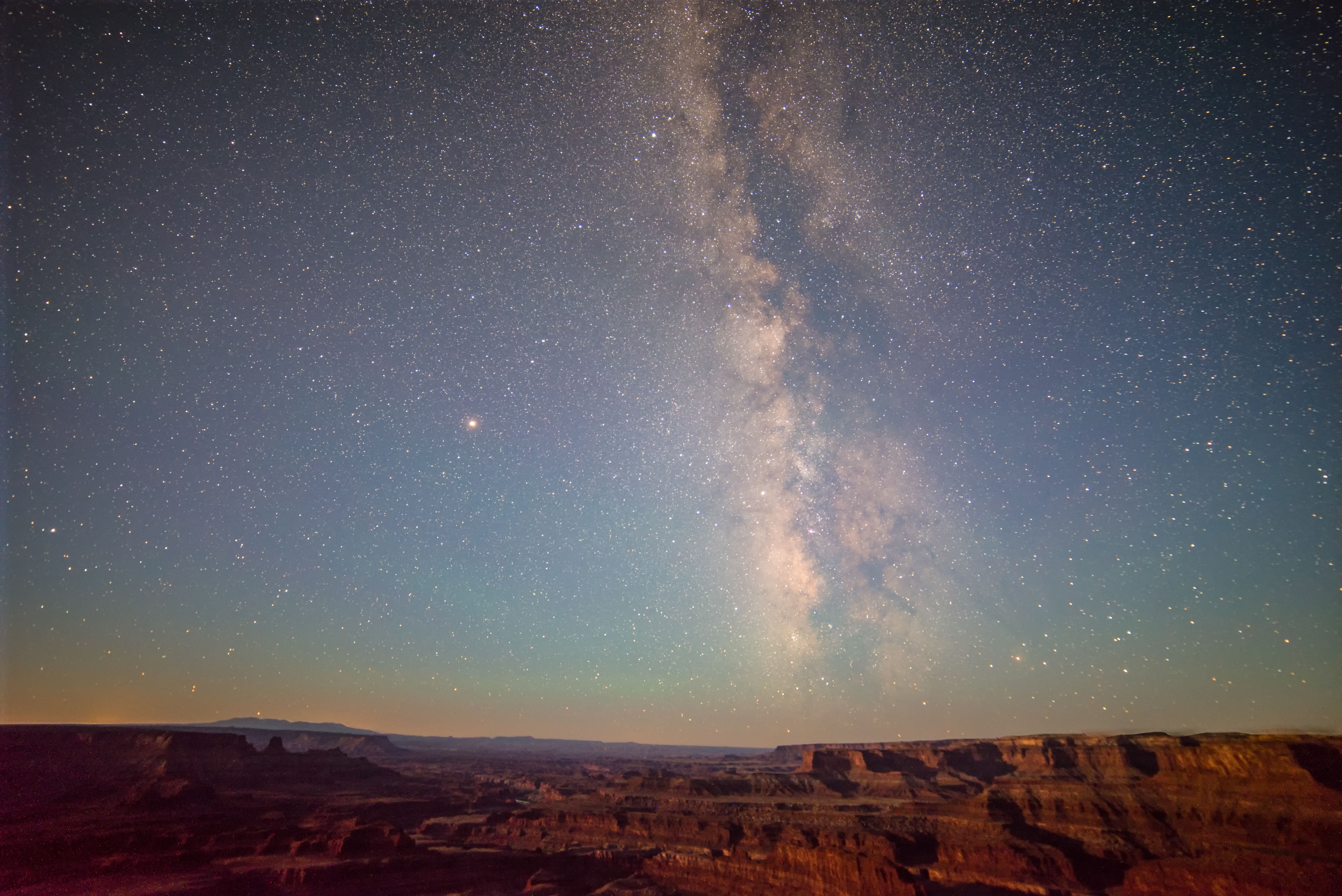 Milky Way Galaxy extends over Dead Horse Point State Park in southern Utah