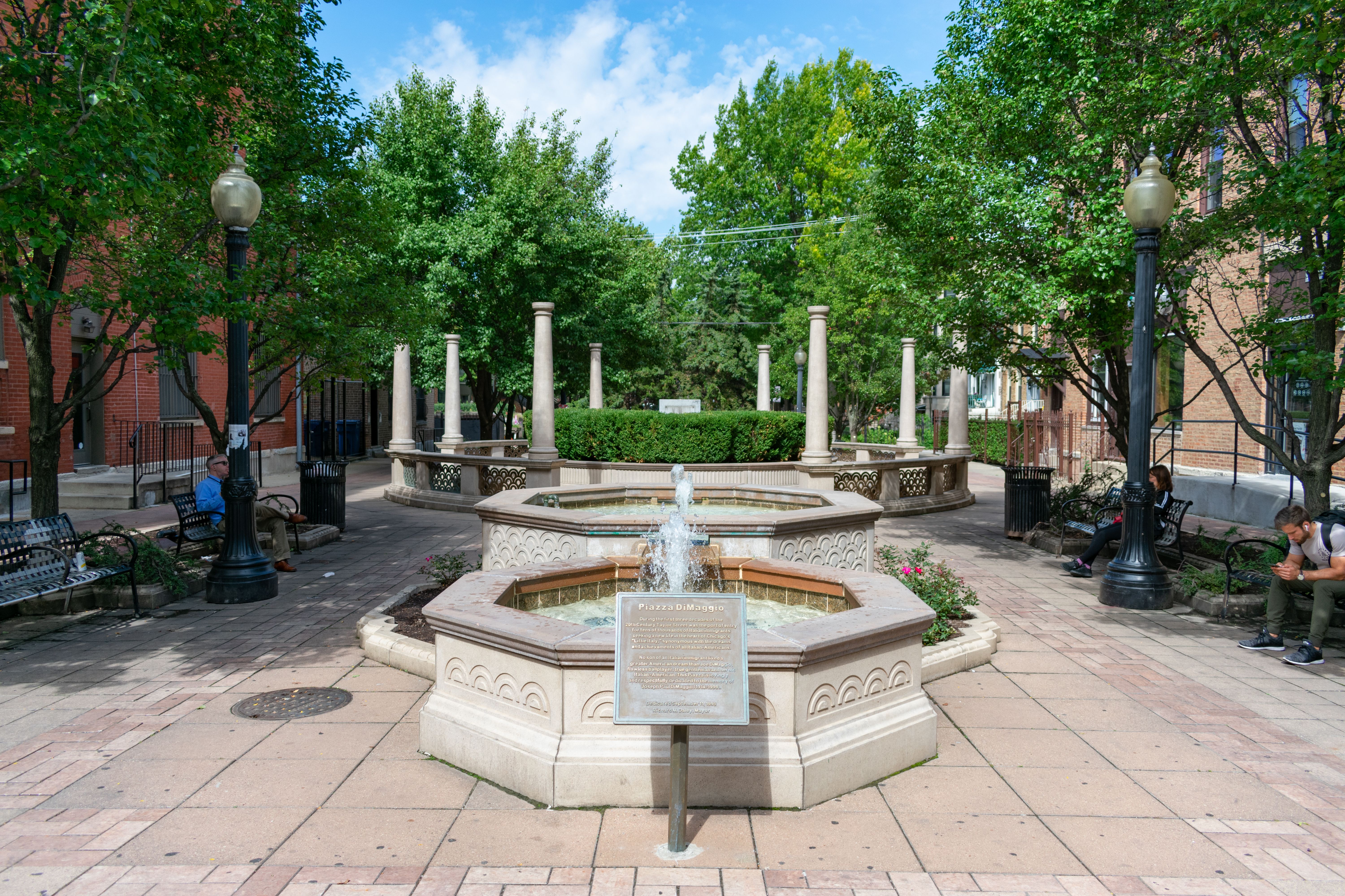 Piazza DiMaggio in Little Italy Chicago