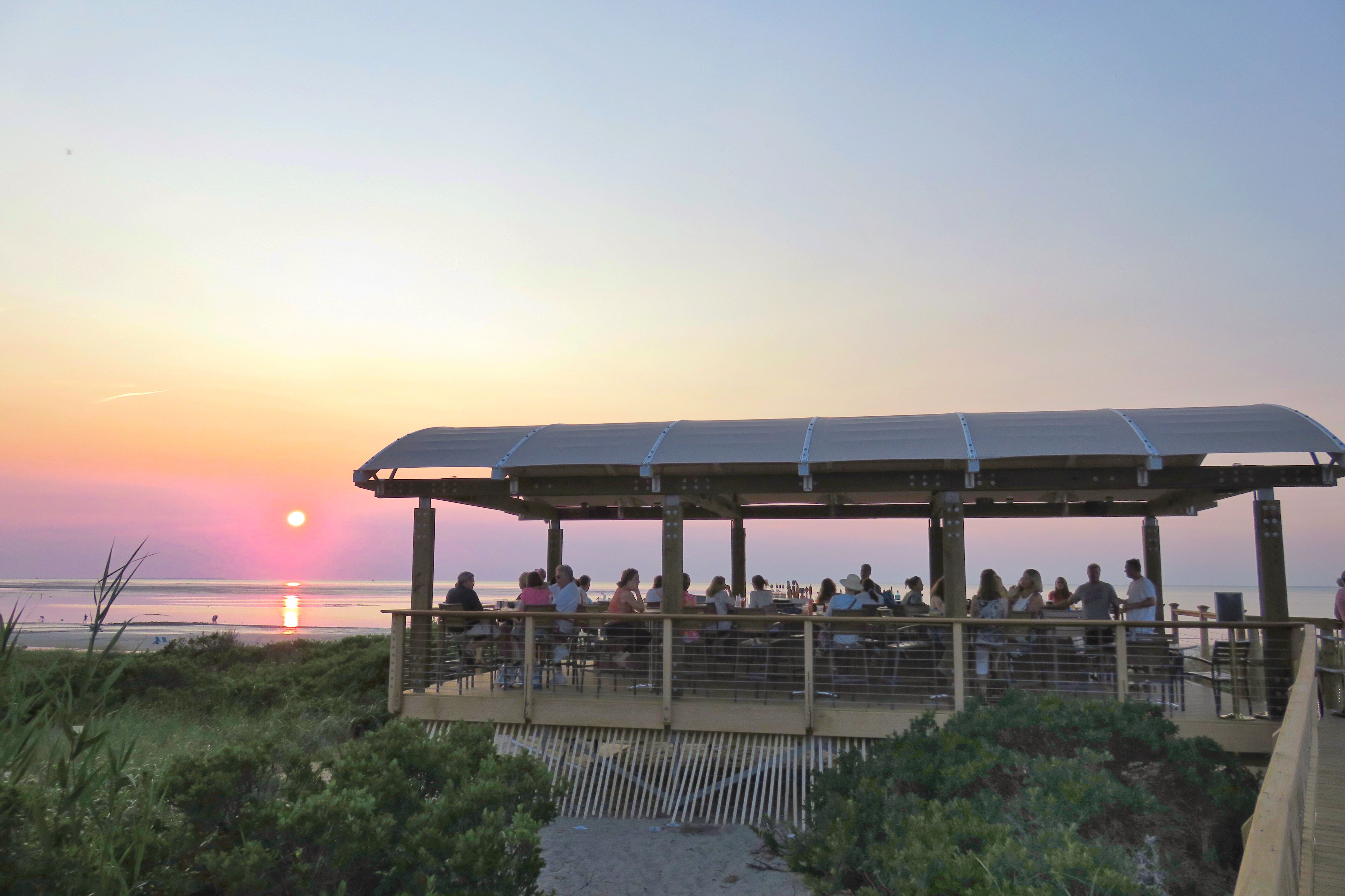 Ocean Edge Resort Seasonal Beach Bar at Sunset