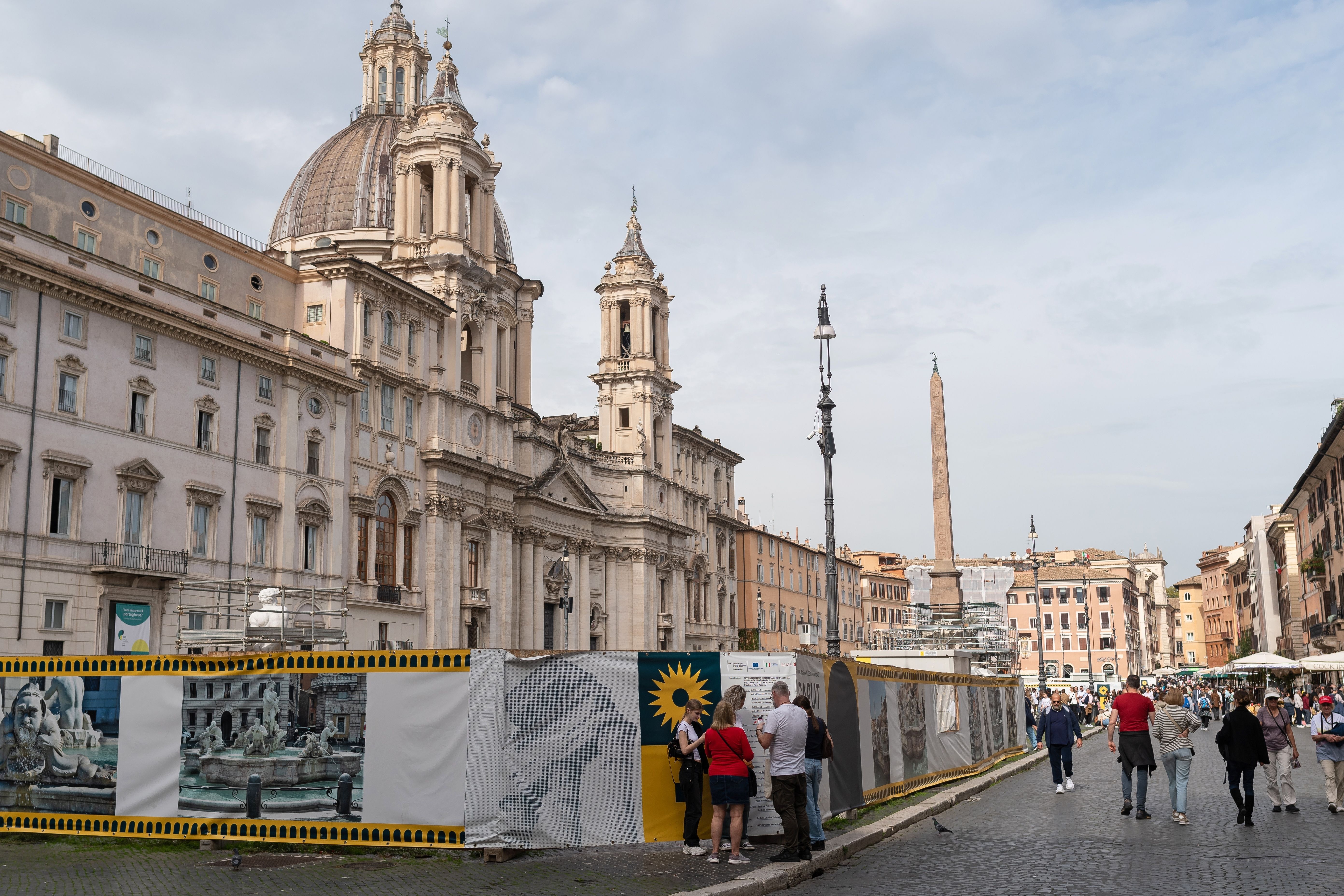 Rome, Italy; 10-25-2024; Rome in works. Navona Square. Jubilee 2025