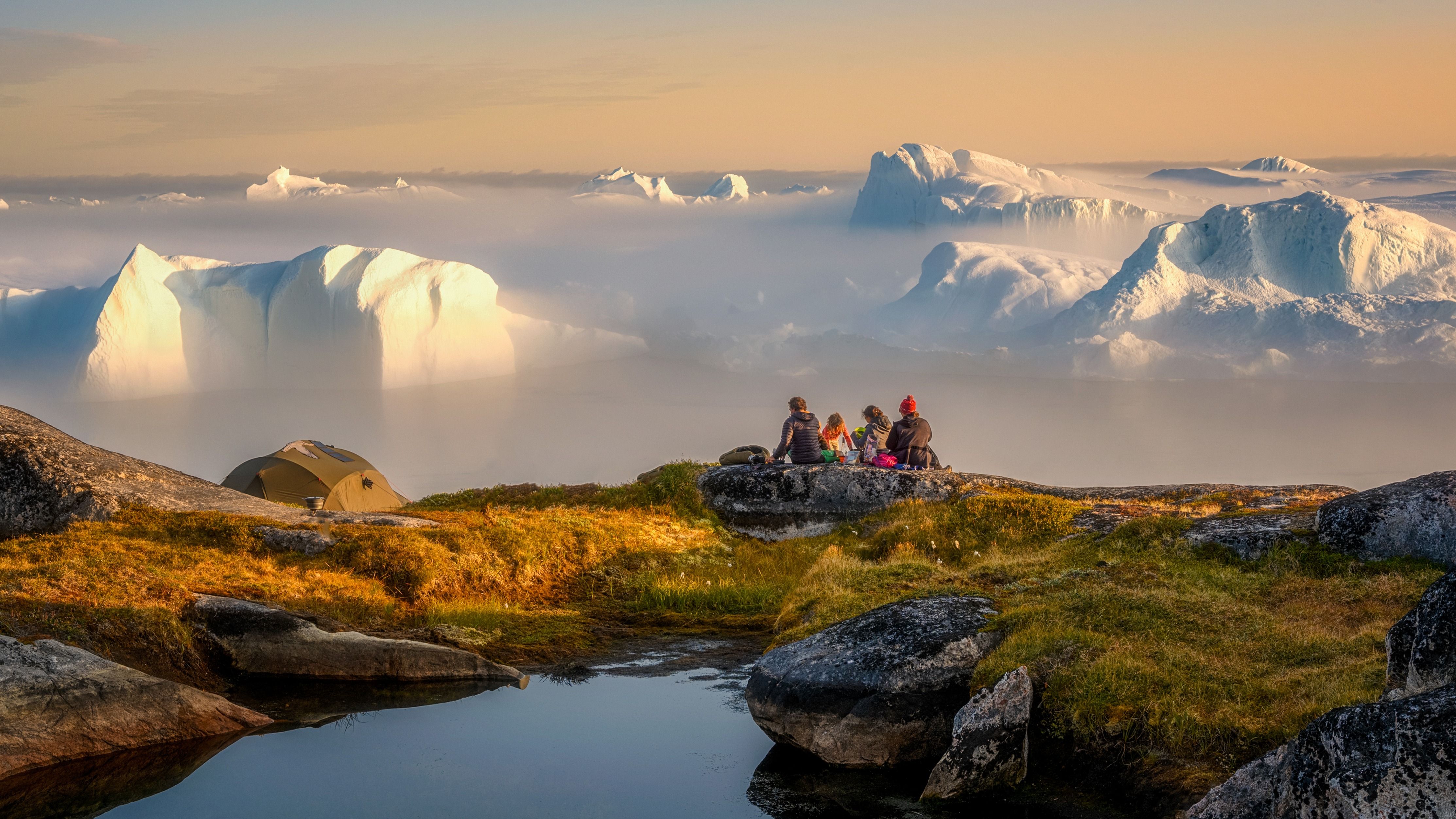  Ilulissat glaciers at fjord Disco Bay West Greenland