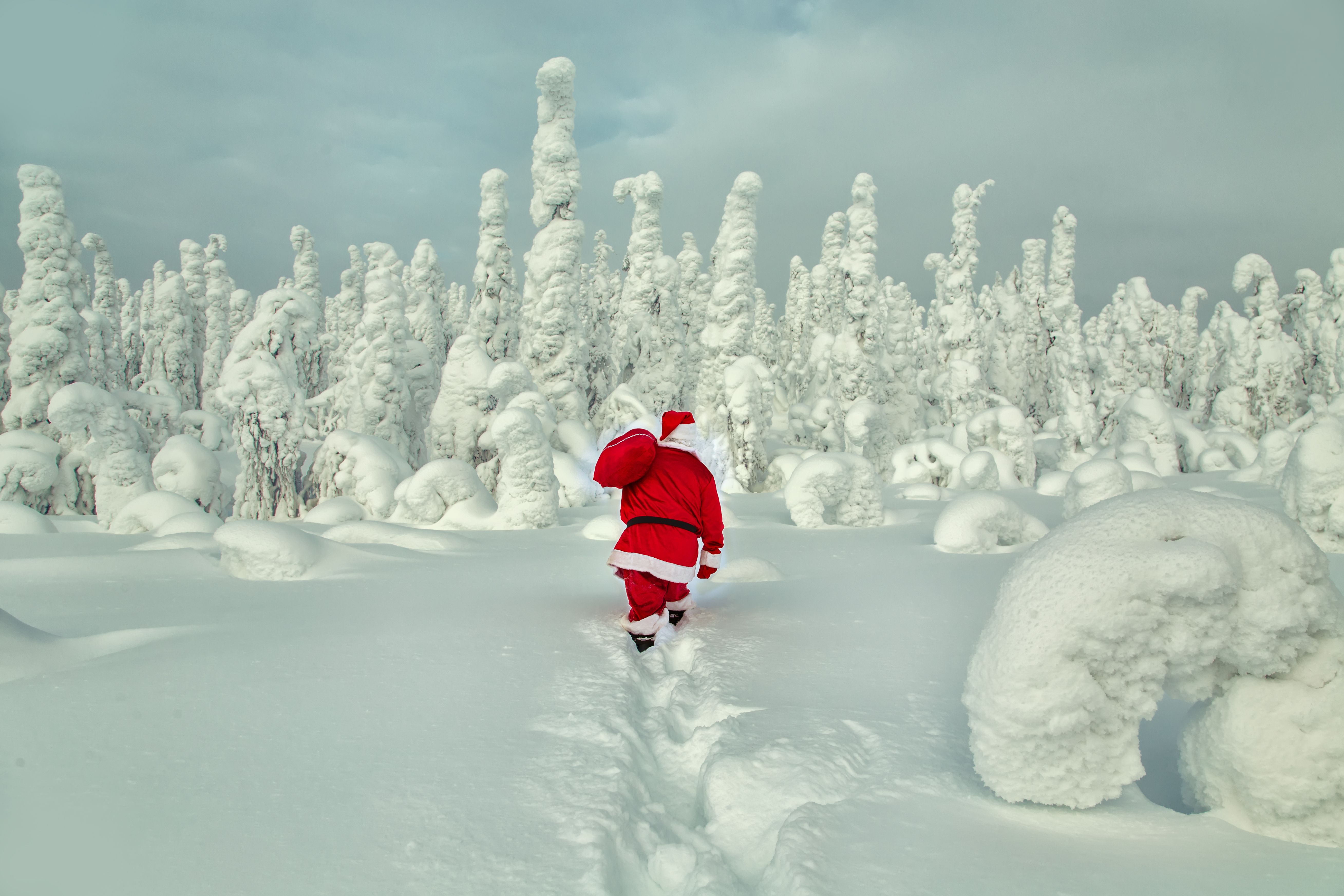 The magnificent snow-covered landscape of Lapland - Home to Santa Claus