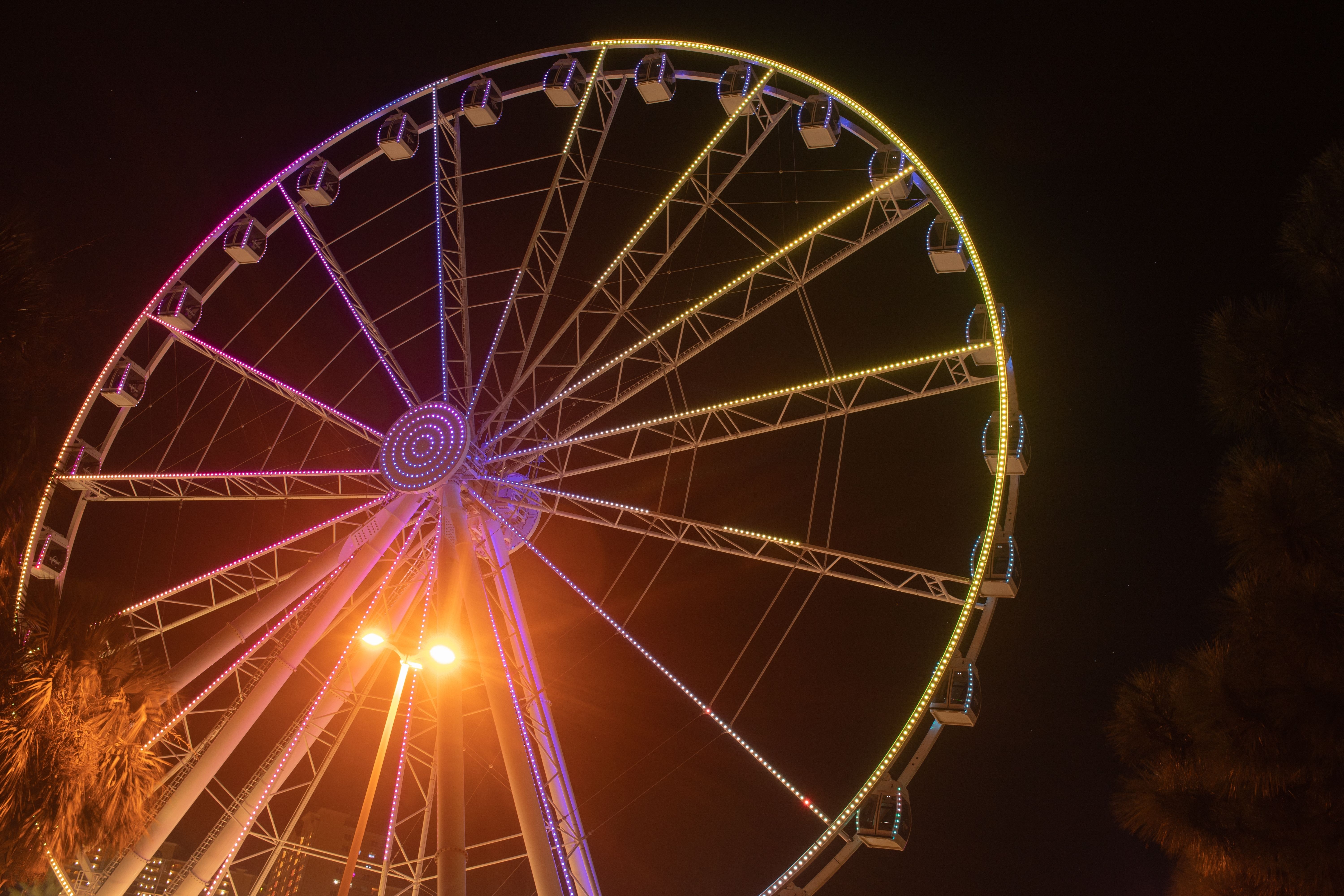 A view of Skywheel at Pier Park at Night, Panama City Beach, Florida, FL, USA