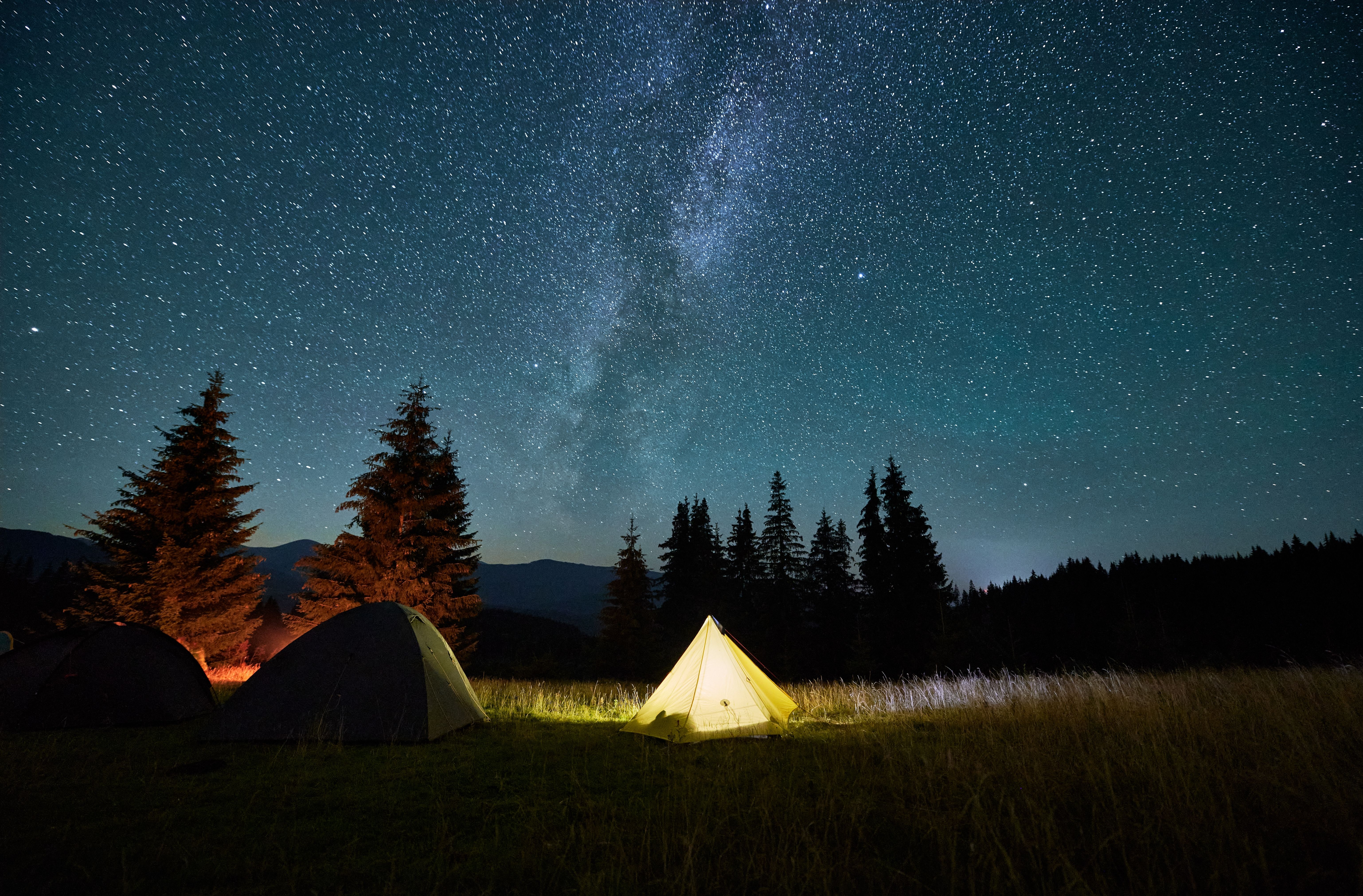 Camping under the stars in Makoshika State Park. 