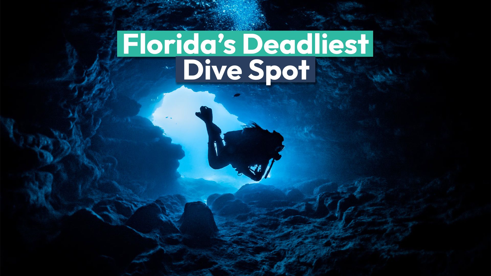 Scuba diver underwater at Florida's deadliest dive site