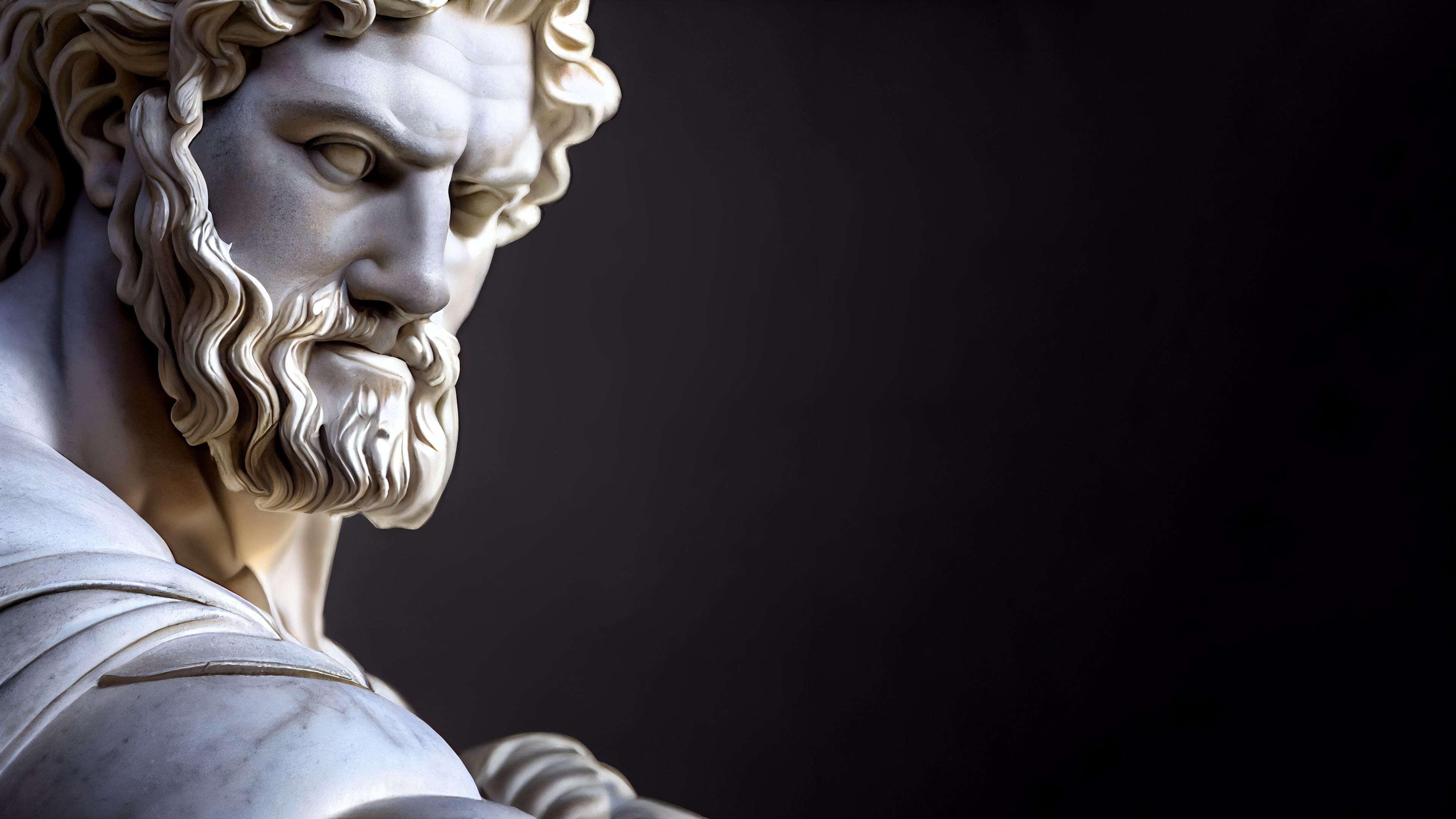 3D illustration of a Renaissance marble statue of Hercules - He is the God of strength and heroes