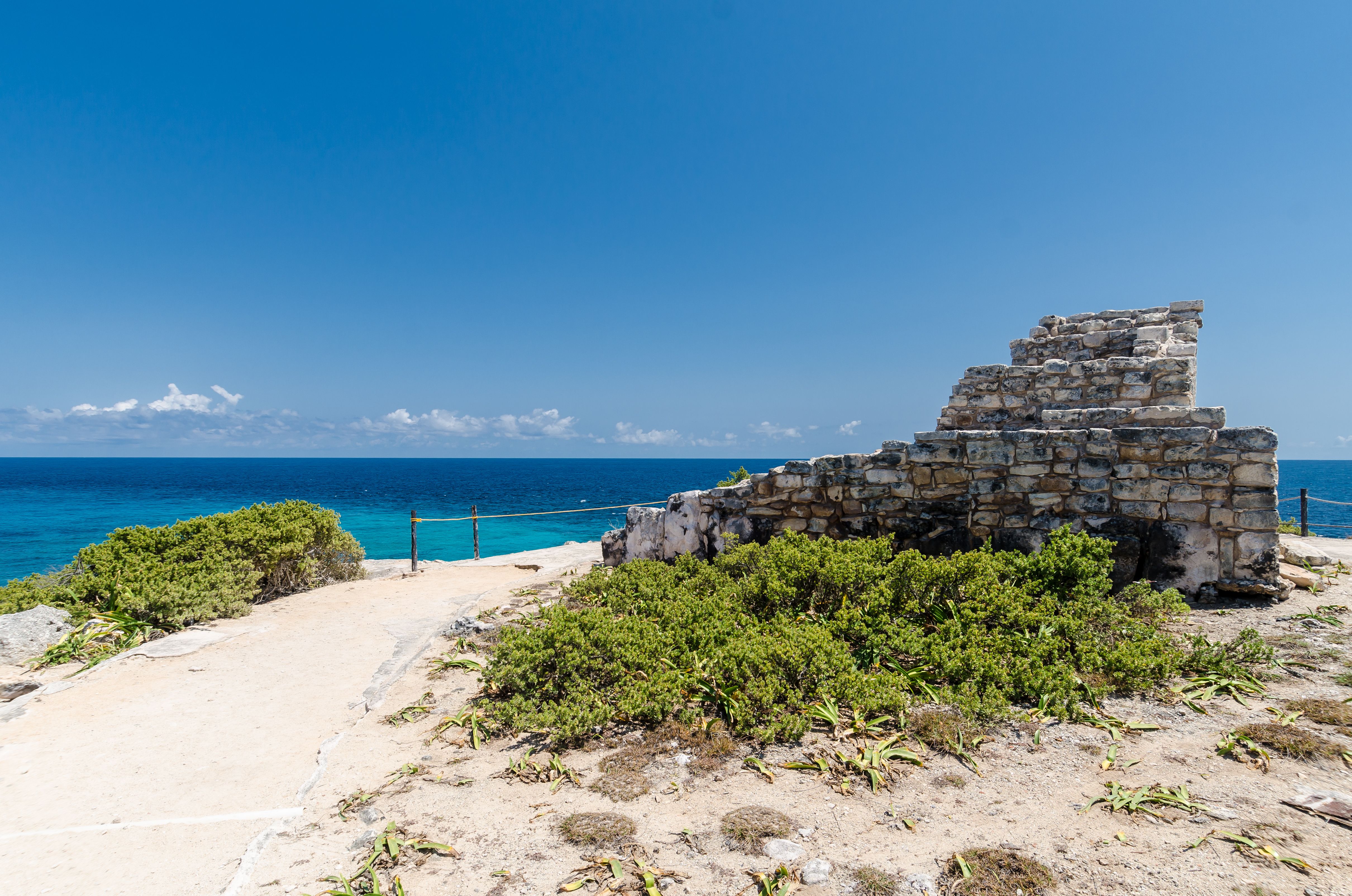 Ancient ruins of the Temple of Ixchel, Punta Sur, Isla Mujeres, Mexico