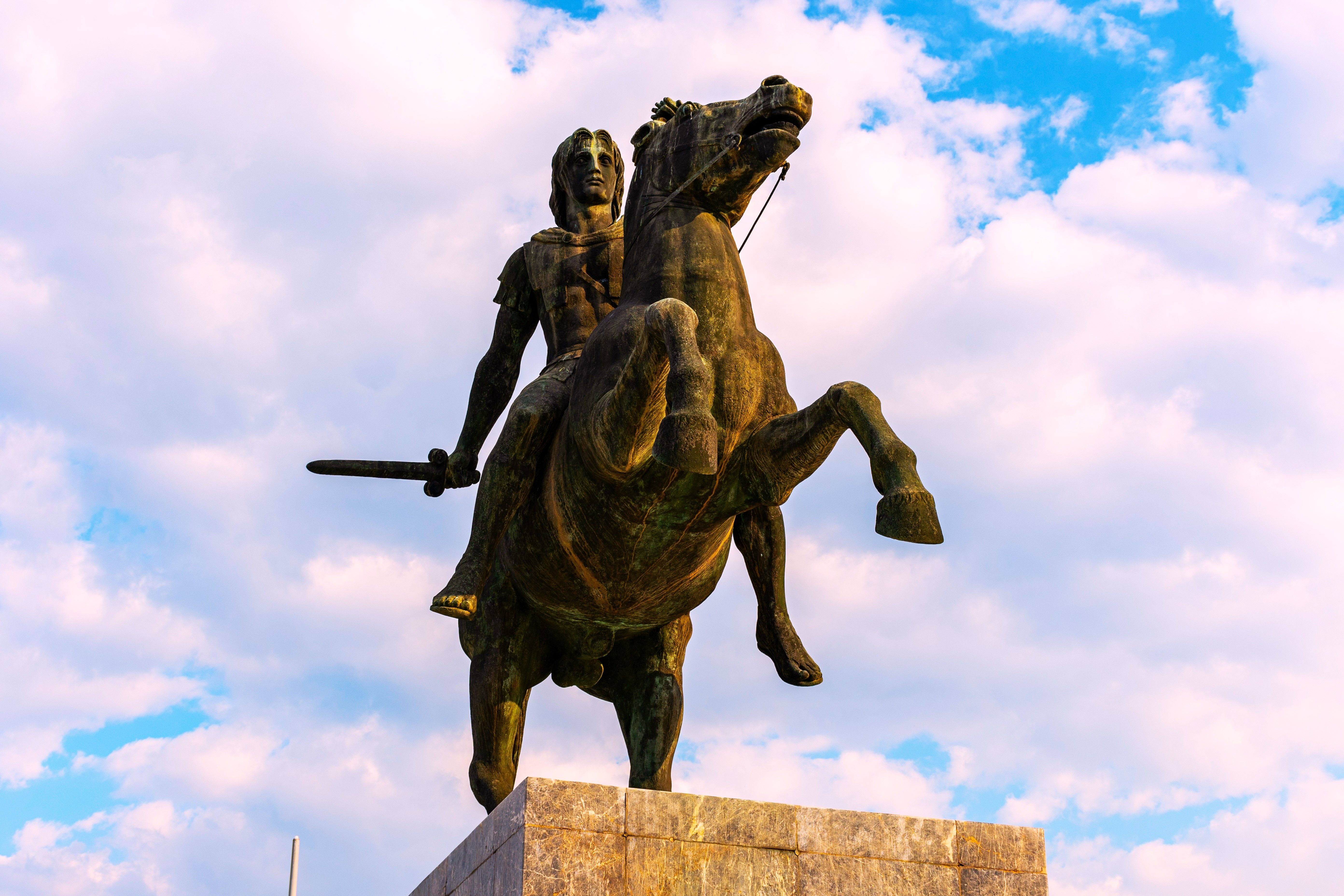 Monument to Alexander the Great on Thessaloniki Bentengment, Greece