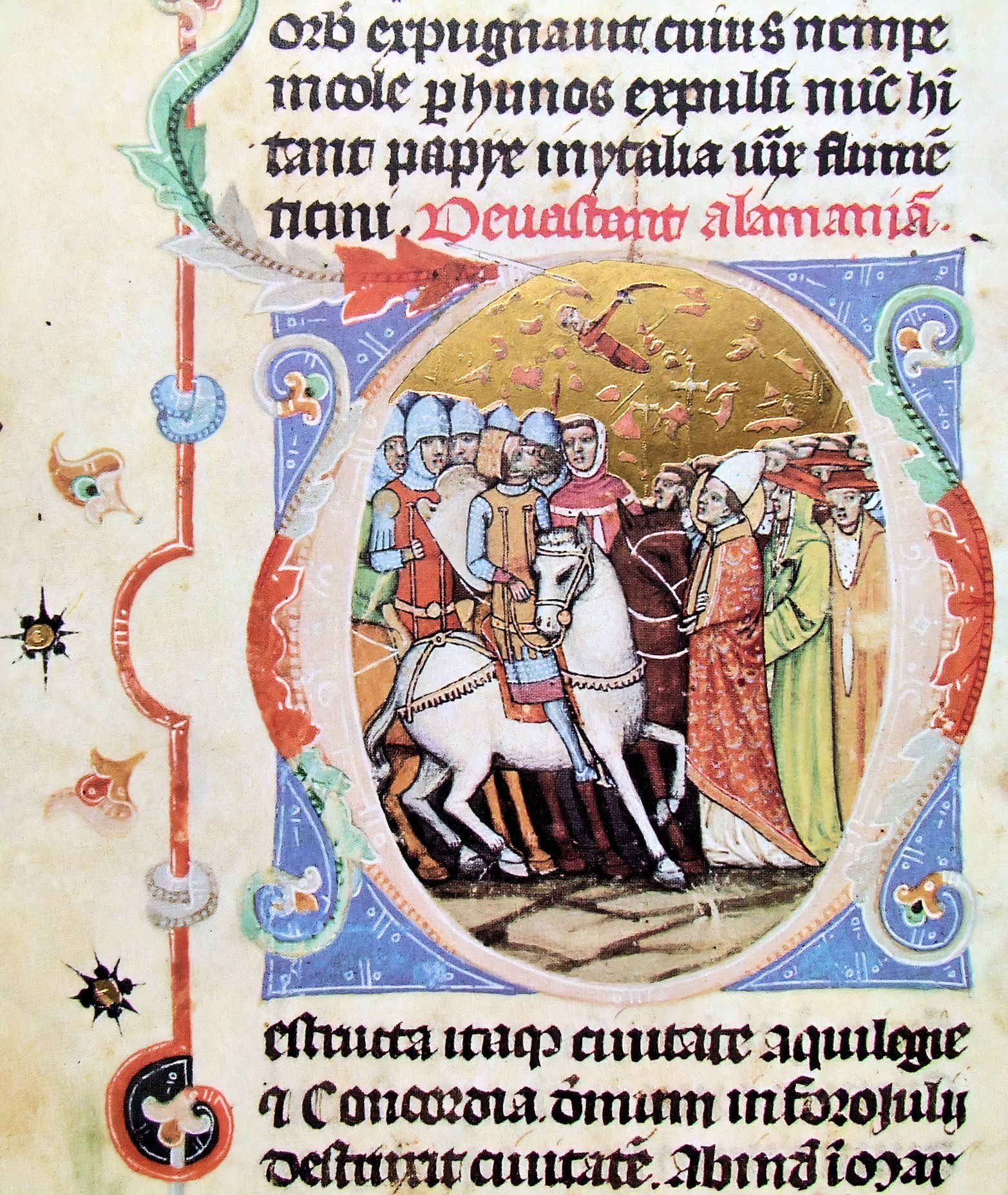 Meeting of Attila with Pope Leo (Chronicon Pictum, 1358)