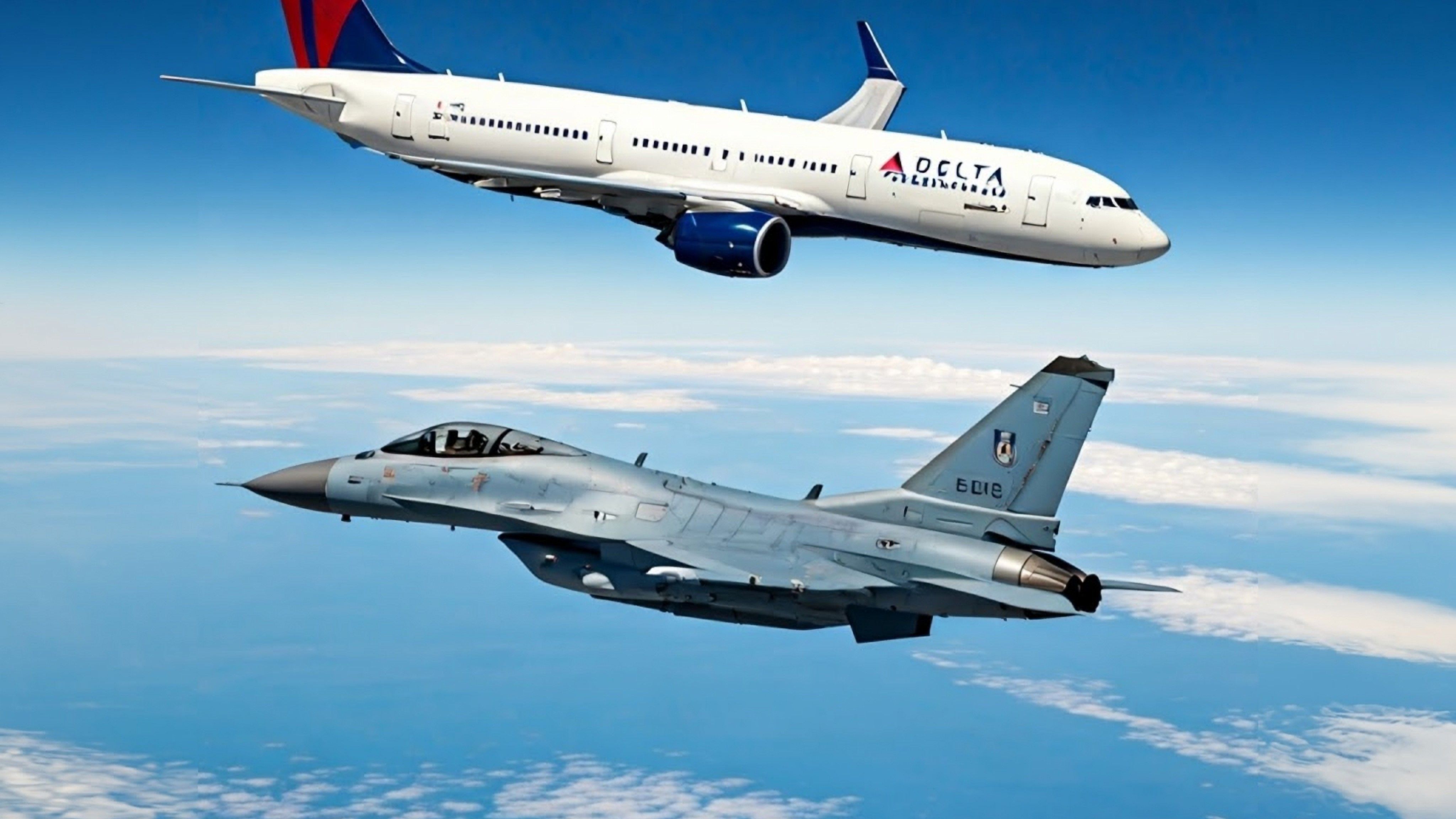 Delta Air Line and US Air Force Jet near the Central Clash-1