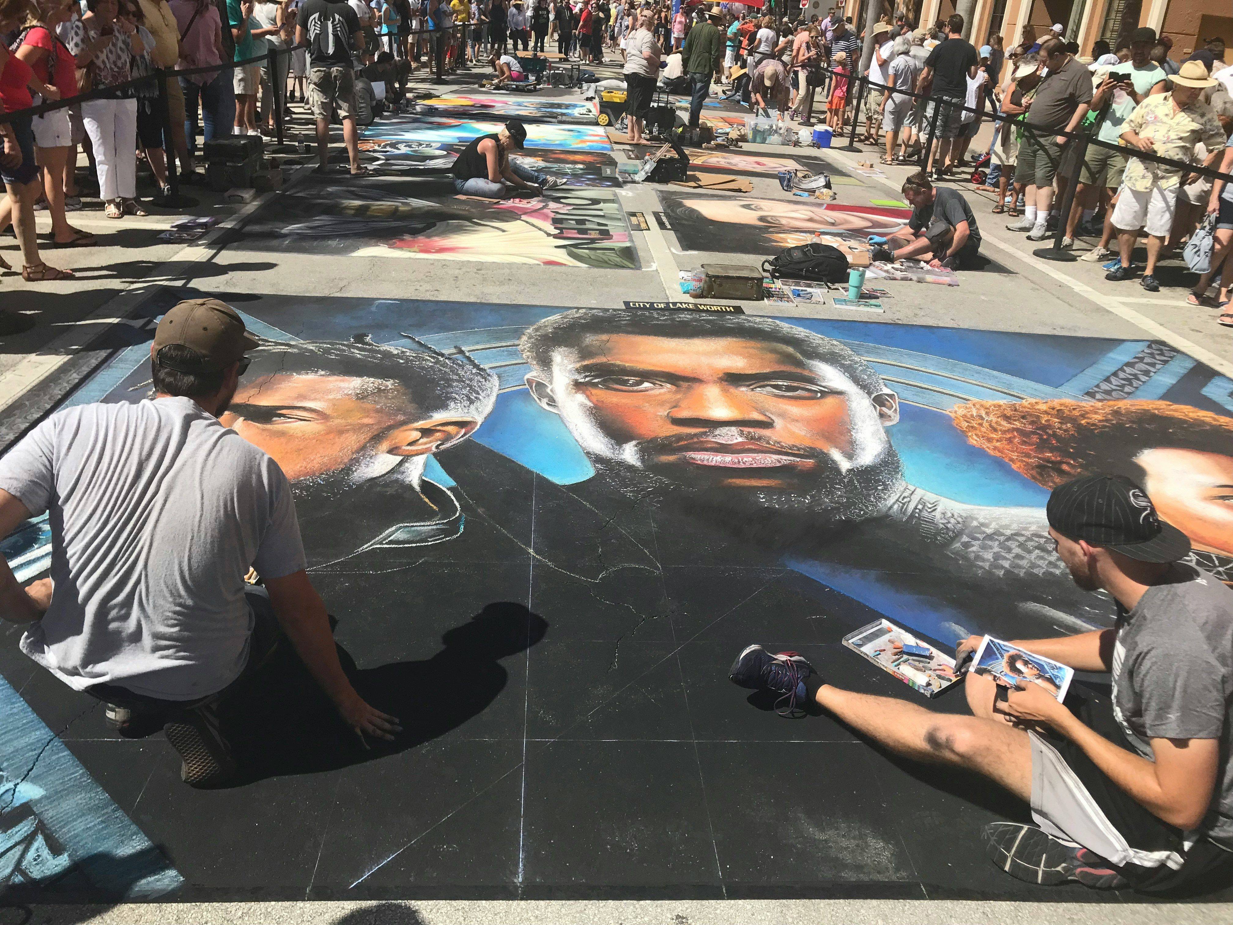 Artists make art at Lake Worth Beach, Florida