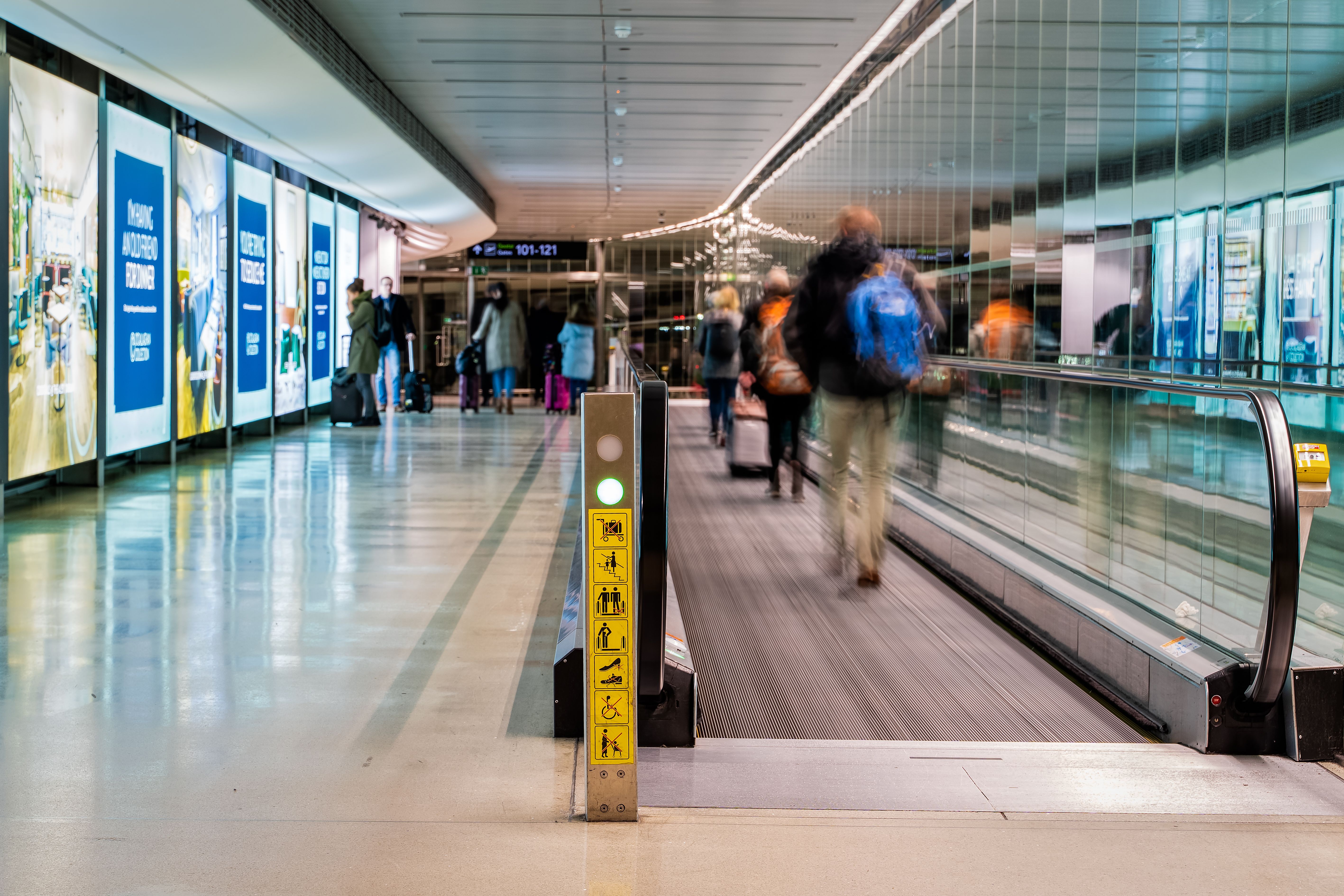 Dublin Airport Terminal 1, people rushed for their flights