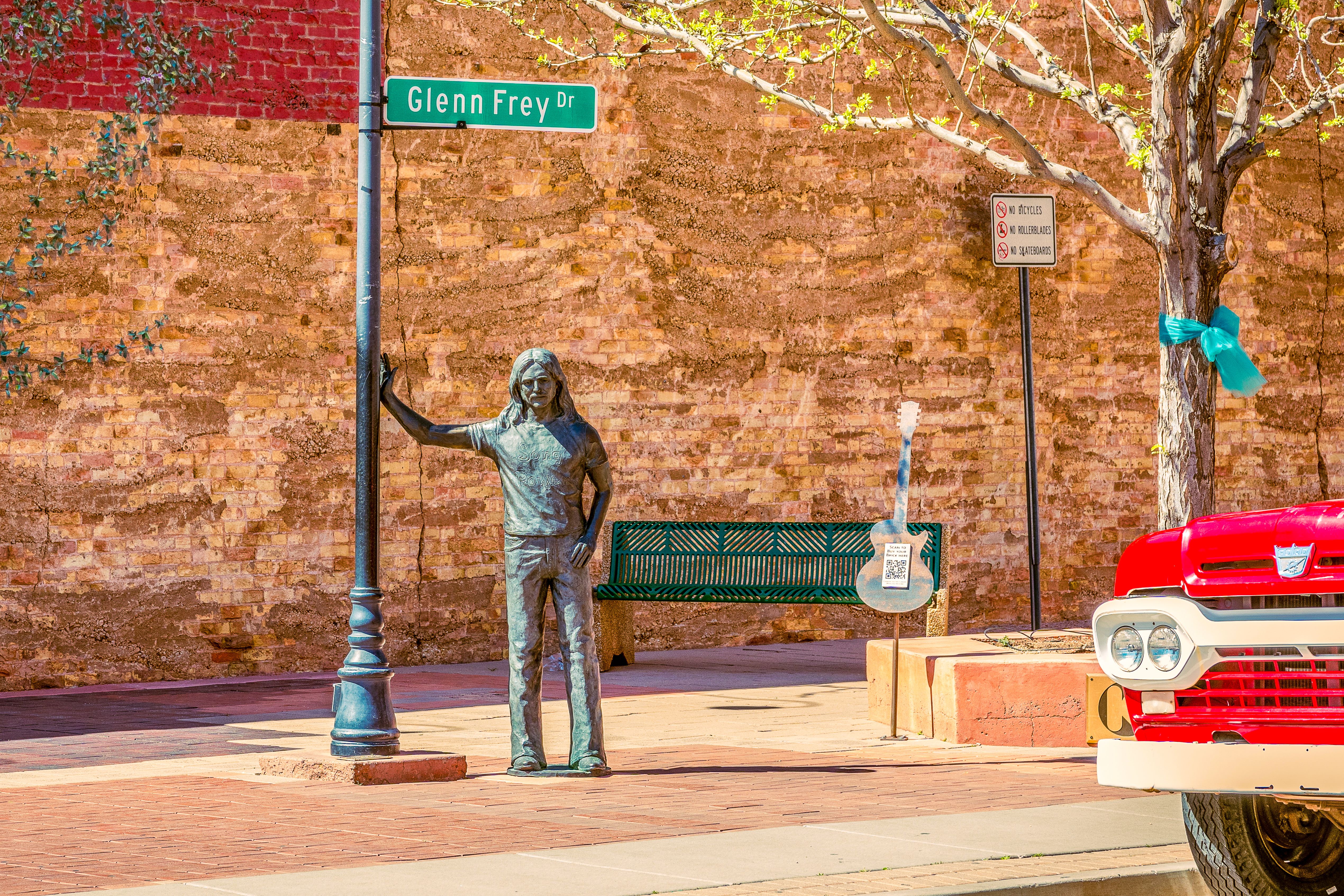 Standing on the Corner Park is a local landmark in Winslow, Arizona