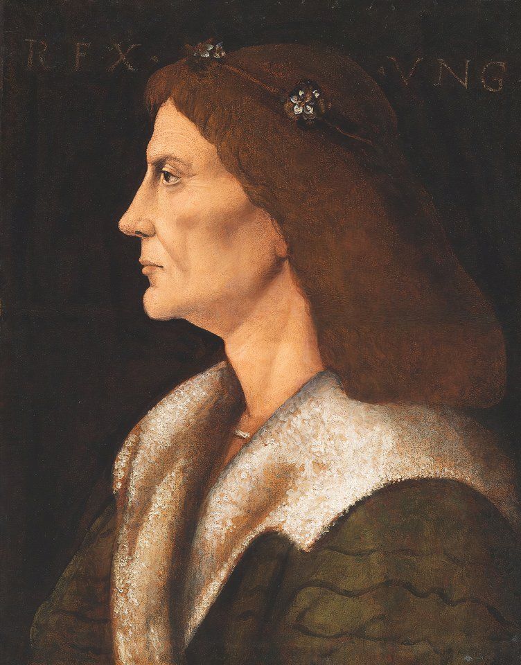 Portrait of King Hungary Matthias Corvinus in the second half of the 13th century.