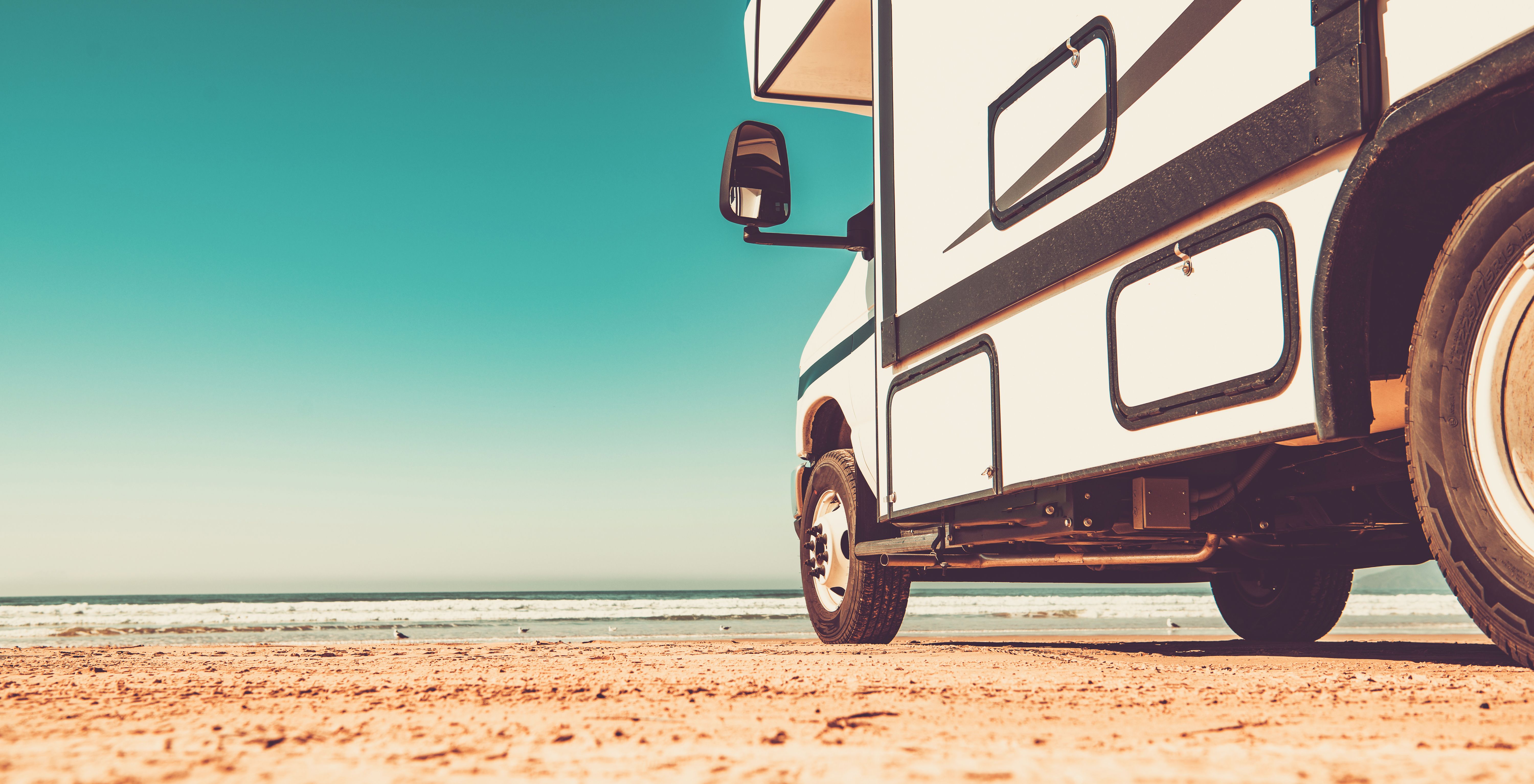 Motorhome RV on a Sandy Beach