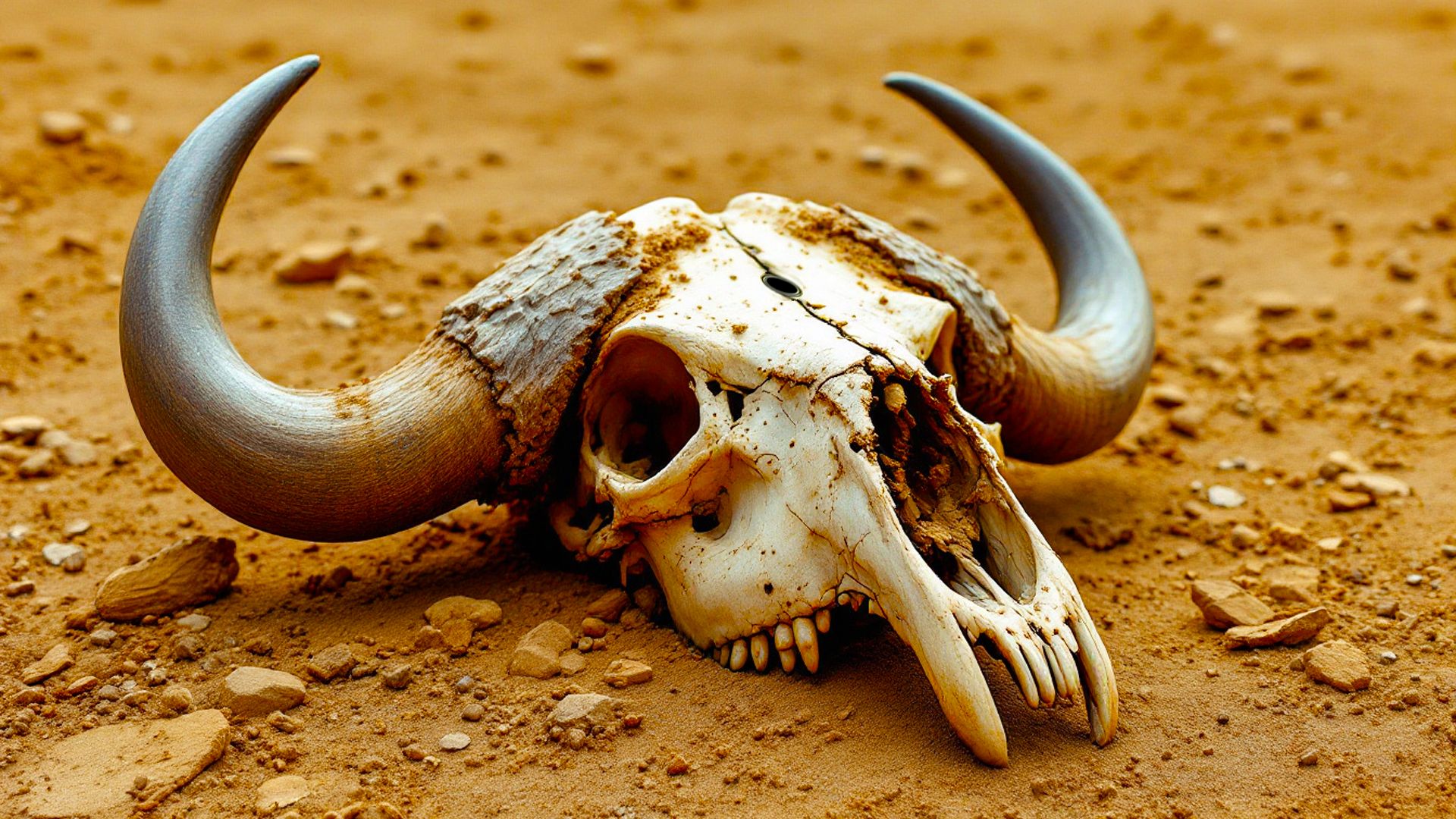 Ai Bison's skull representative with a bullet hole in his head