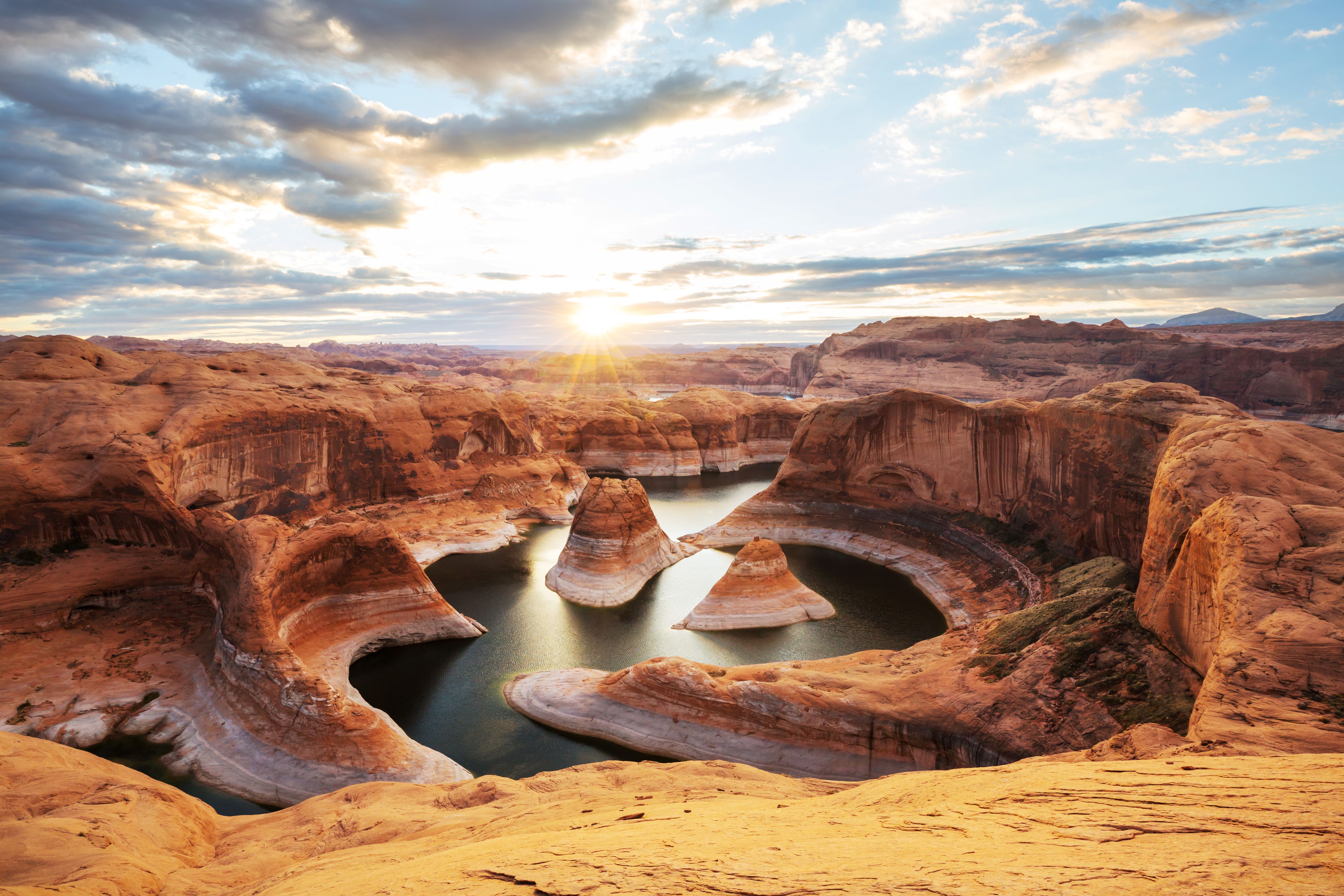 Reflection of Canyon, Grand Staircase-Escalante National Monument, Utah, USA