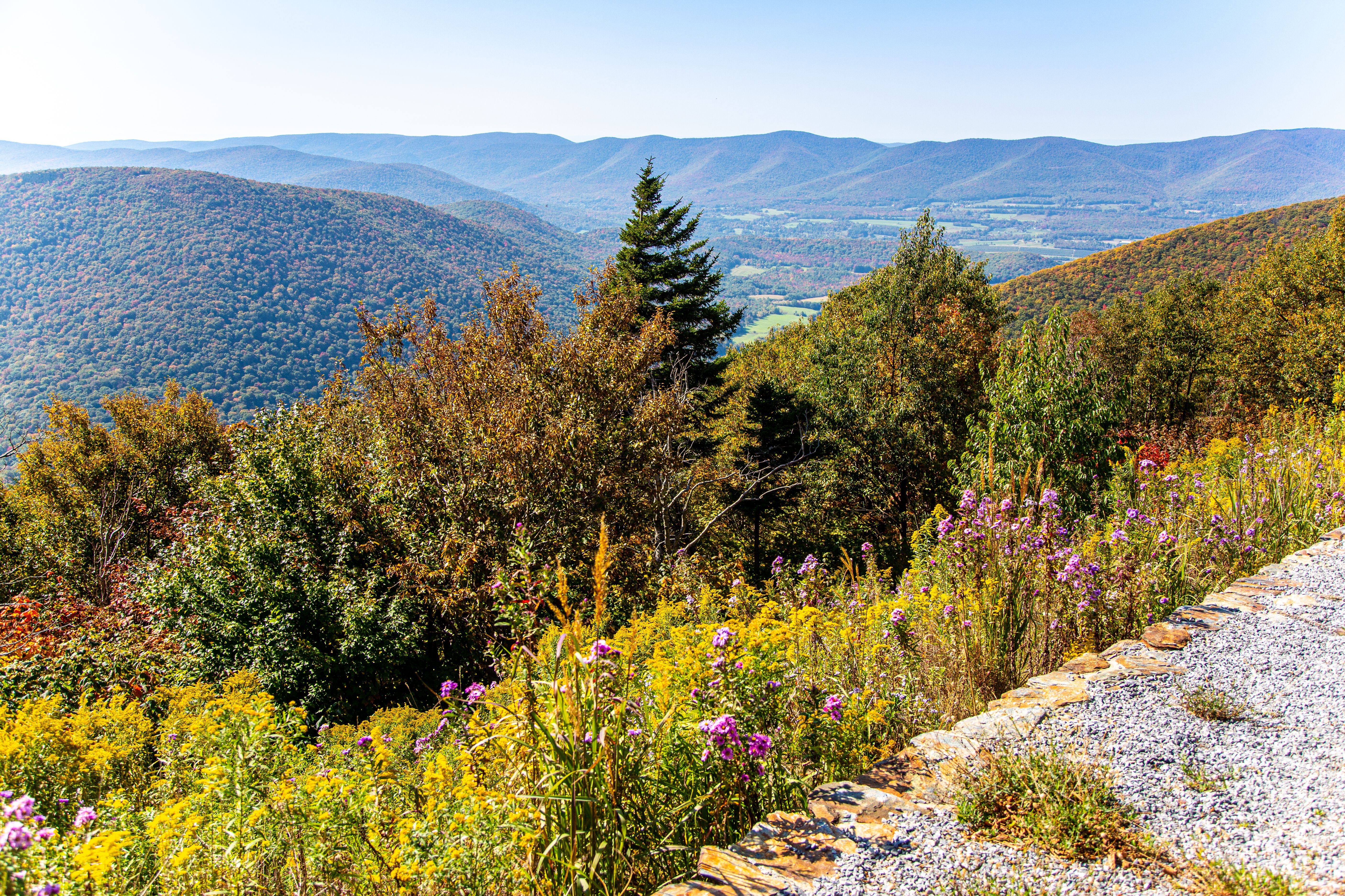 View from the side of Mount Greylock in the fall in Lanesborough, Massachusetts, USA