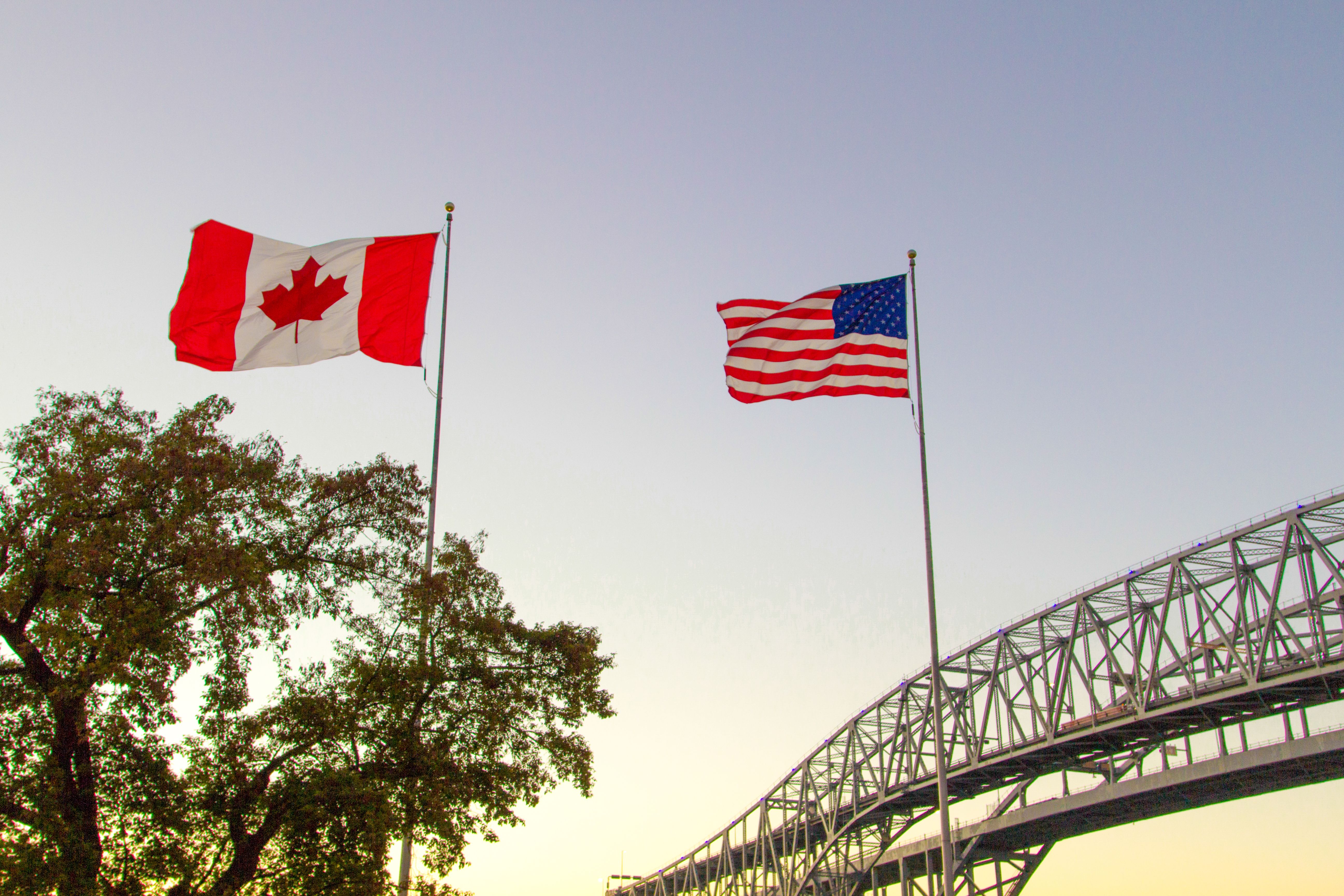 Canada And US Flags