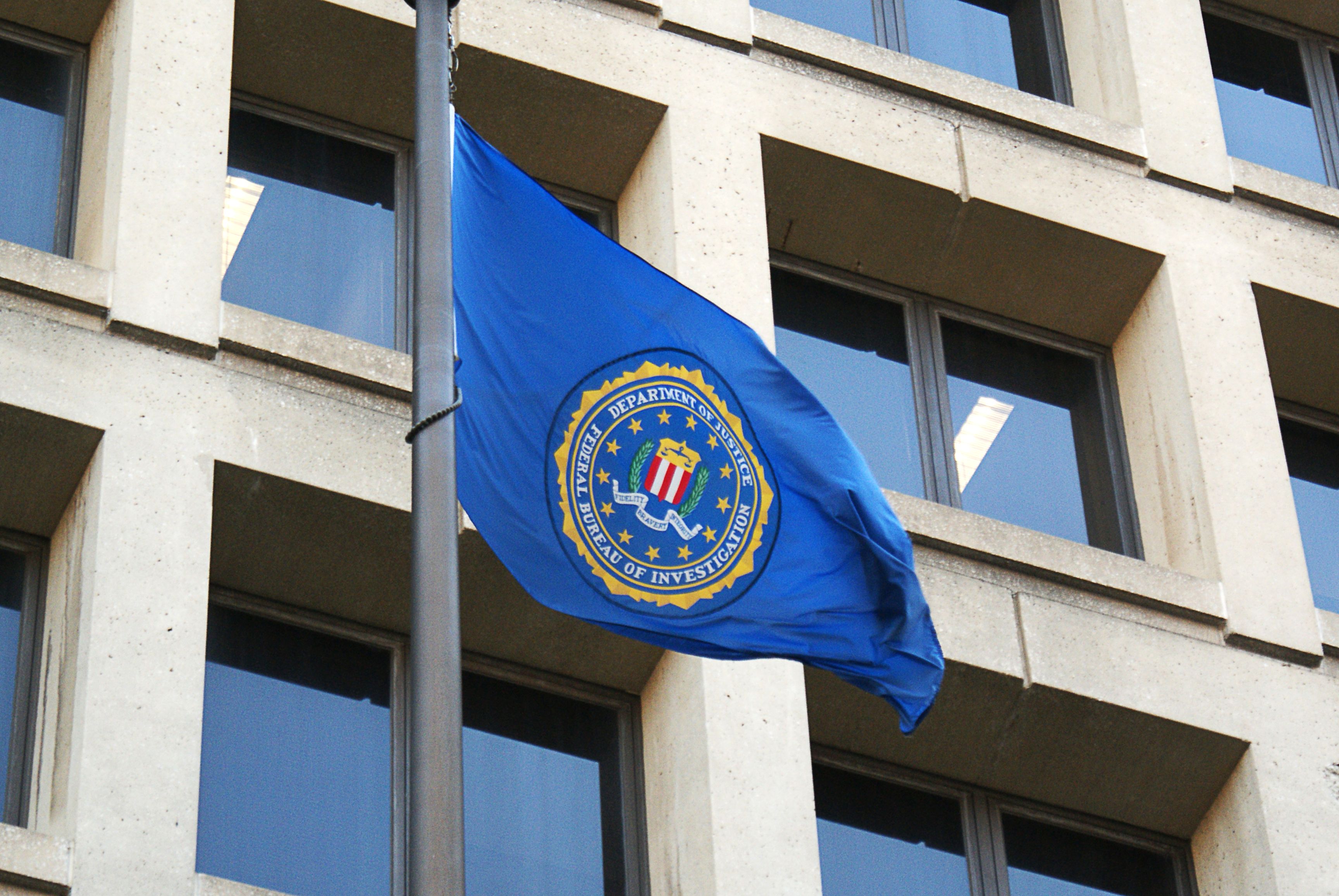 FBI flag on FBI Headquarters,J. Edgar Hoover Building Washington 4