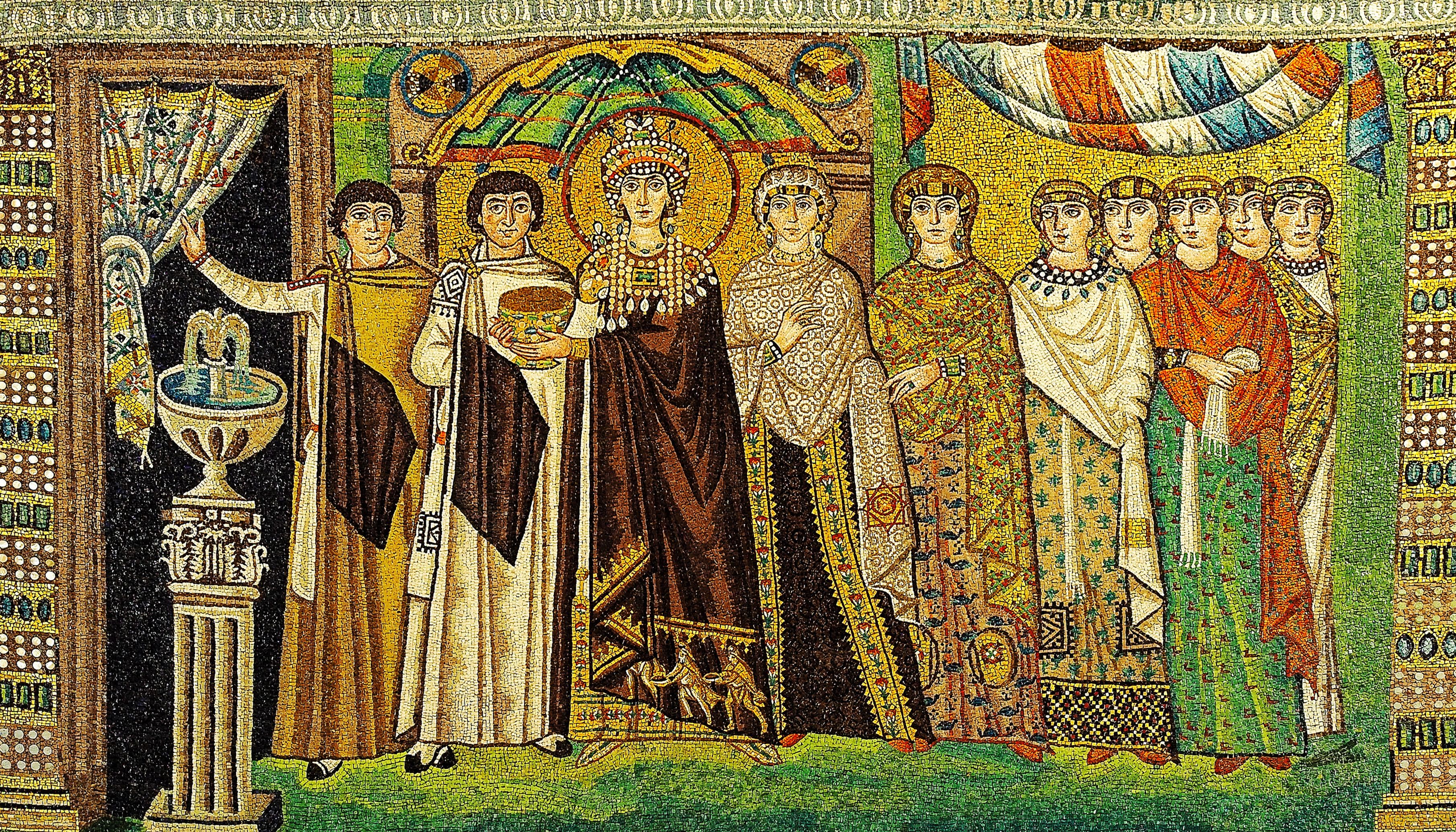 Mosaic of theodora, isteri Justinian I, Basilica San Vitale, Ravenna, Itali