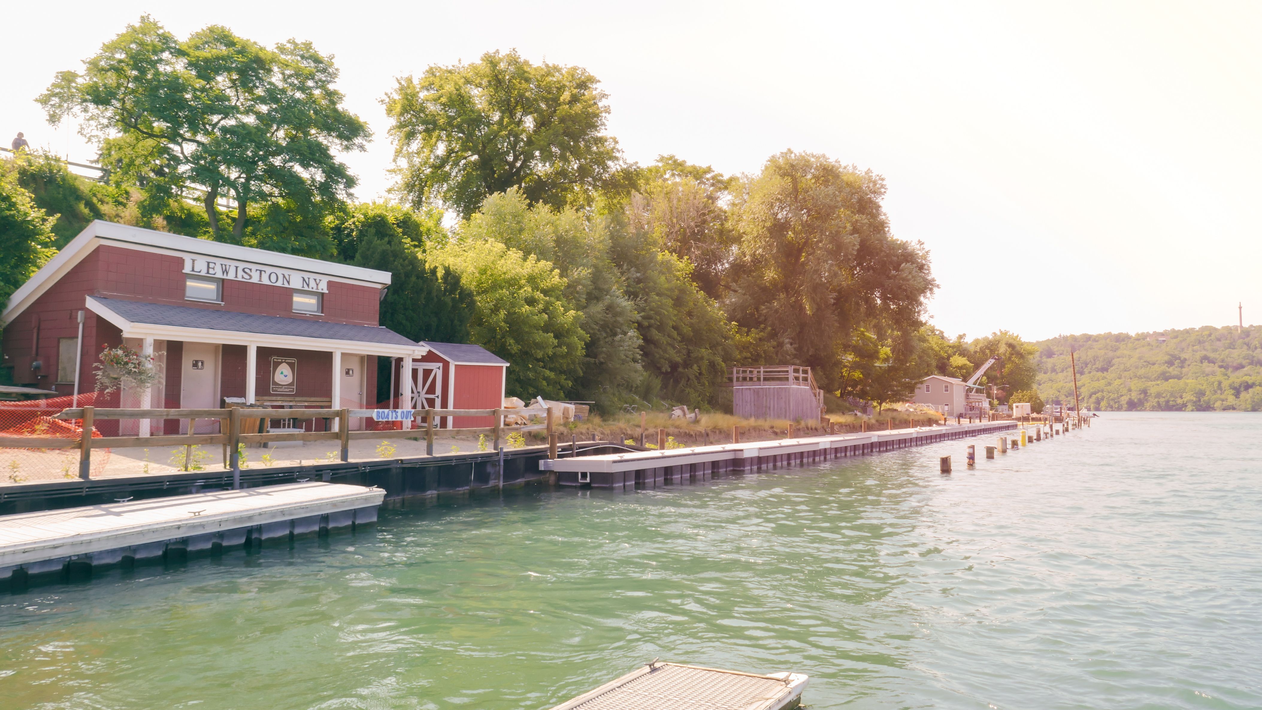 Lewiston, New York as seen from the dock on the Niagara River