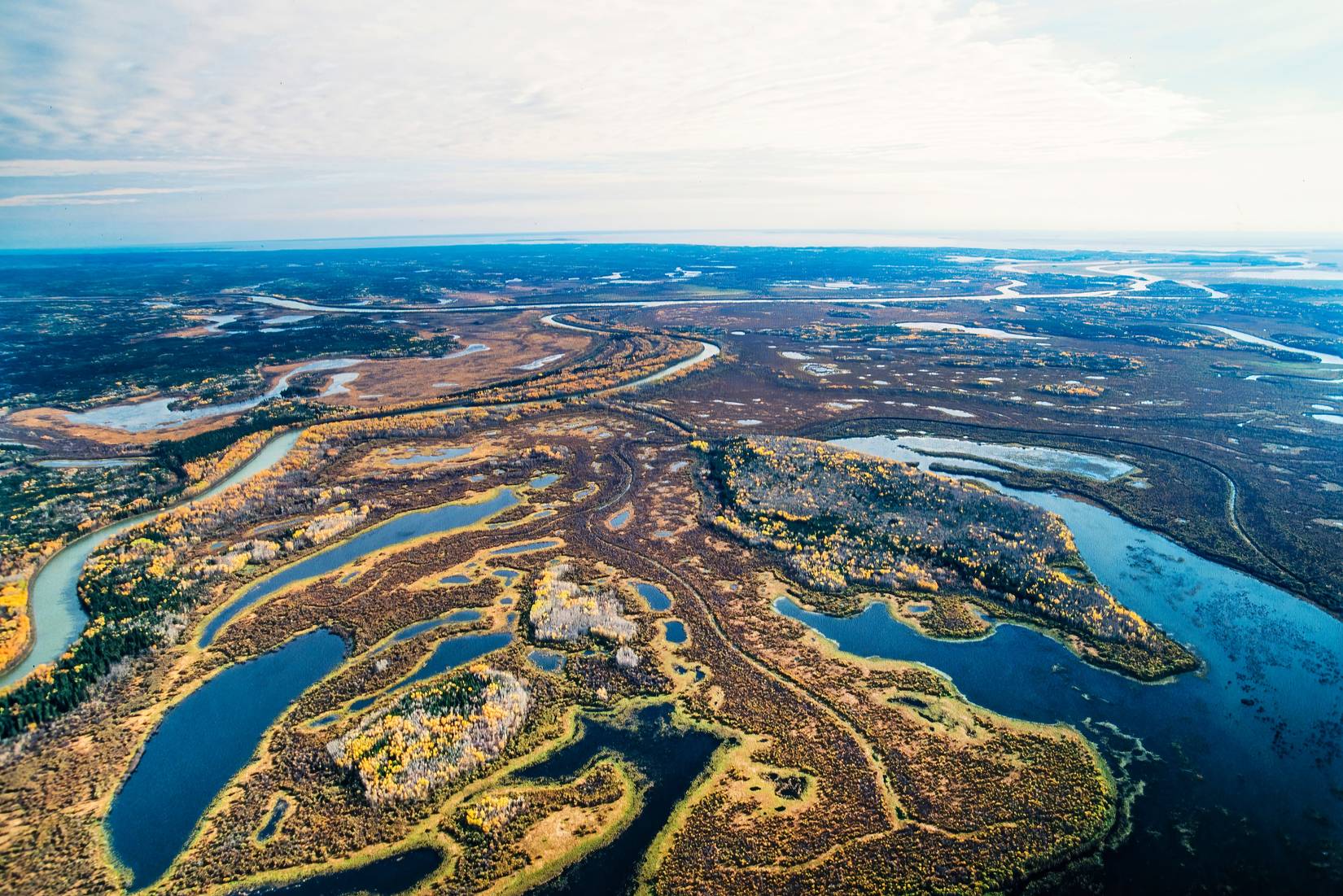 Aerial image of Wood Buffalo National Park, Alberta, Canada