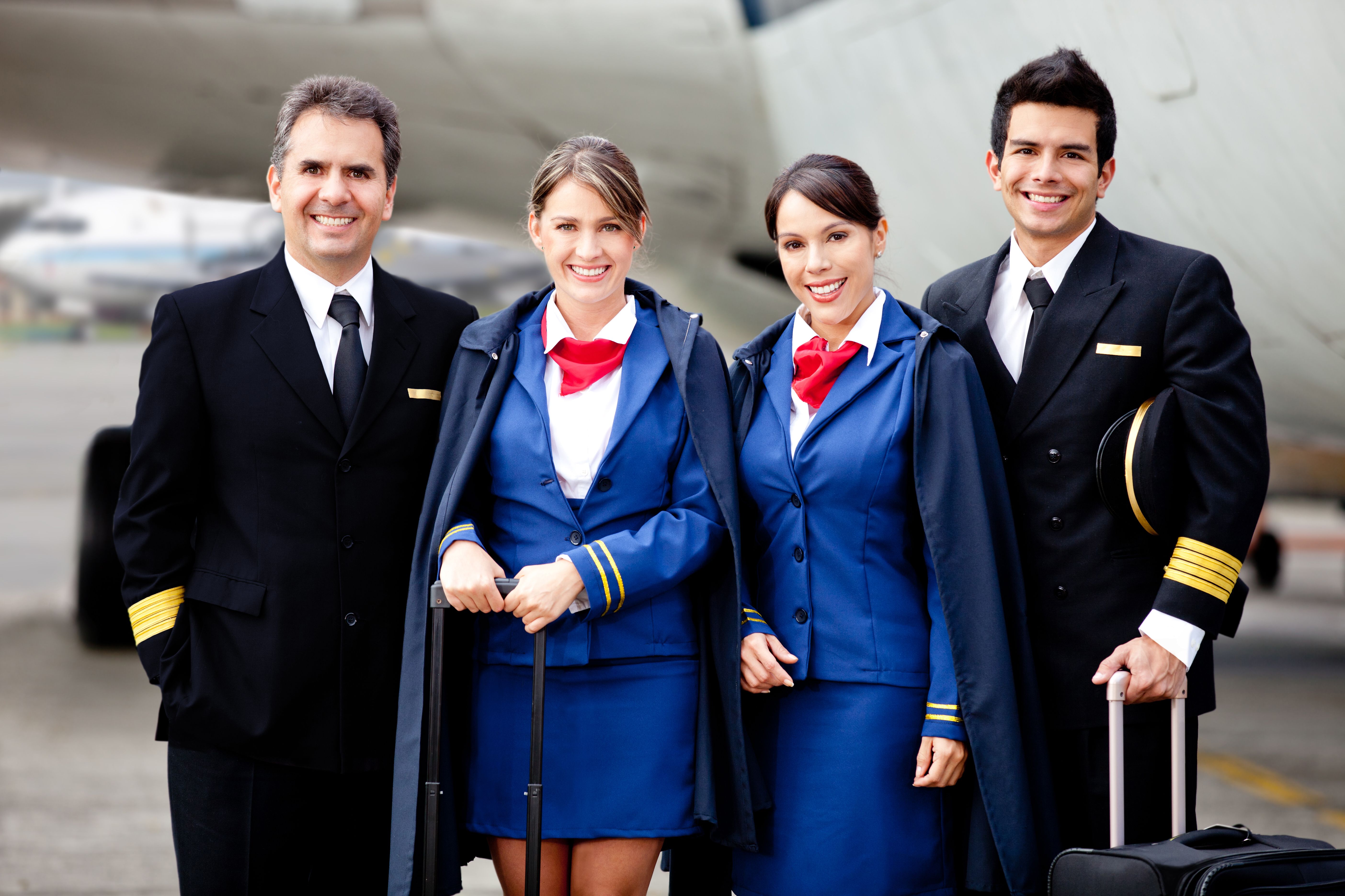 Airline crew members